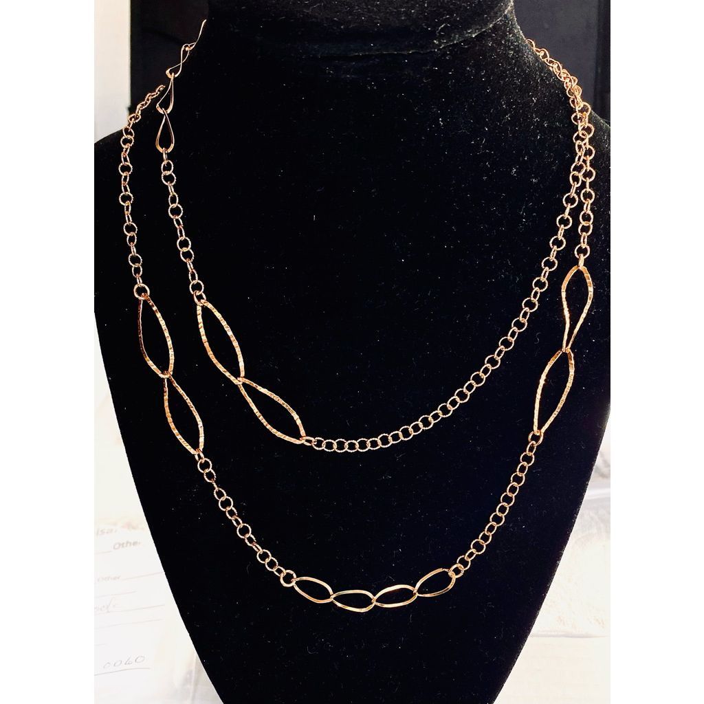 CS# Striking 35” 925 Gold Vermeil Necklace