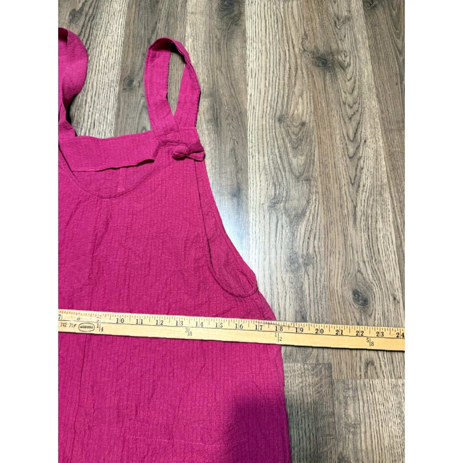 Vintage Emery Rose Overalls Shorts Women’s M Pink Sleeveless Square Neck NWT Size 32" / US 10 / IT 46 - 3 Thumbnail