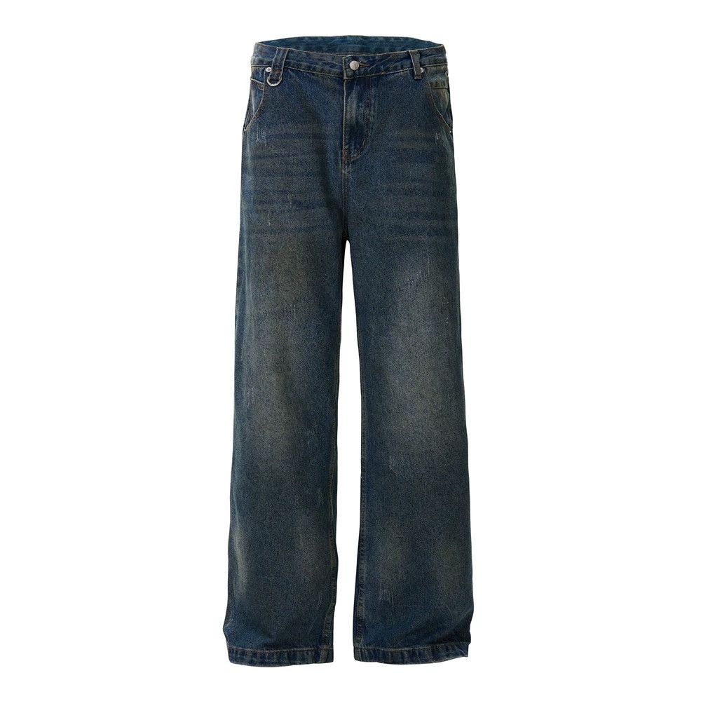 Vintage Men's punk wide-leg casual washed dirty loose jeans Size US 32 / EU 48 - 1 Thumbnail