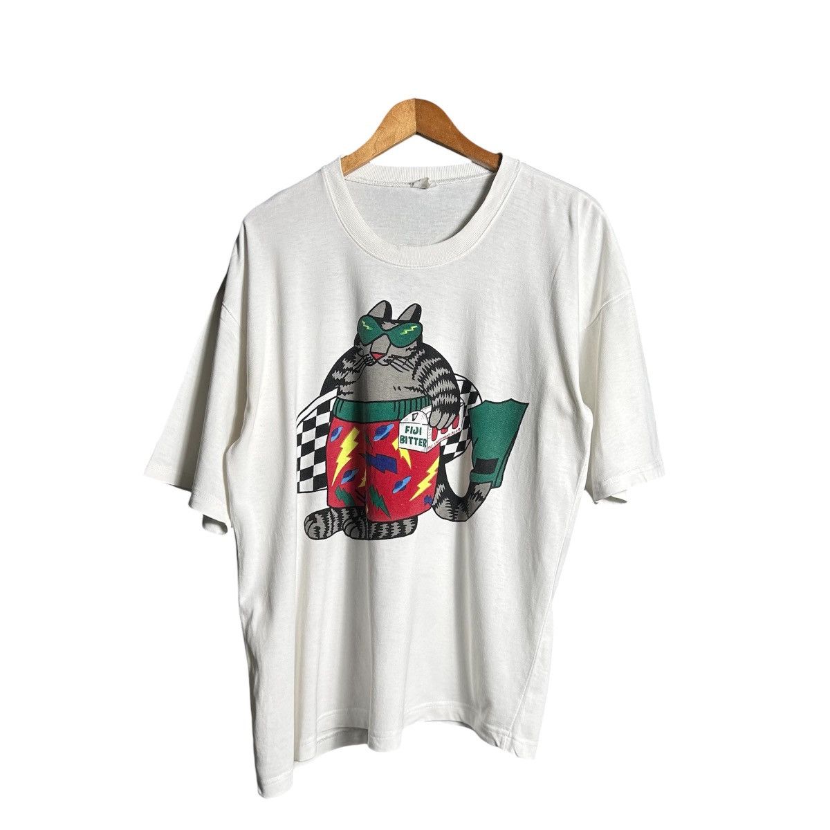 Vintage Vintage 90s Hawaii Cat Surf Crazy T-Shirt Size XL / US 12-14 / IT 48-50 - 1 Thumbnail