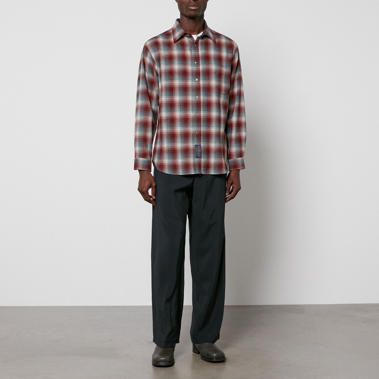 oc11z0925 Checked Wool Shirt in Multicolor
