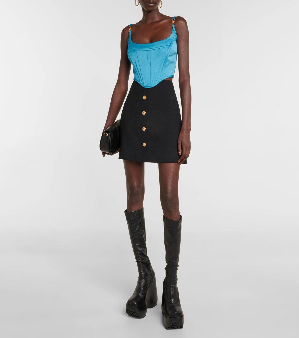 Versace o1y0226 Blouse in Azure Size XS / US 0-2 / IT 36-38 - 3 Thumbnail