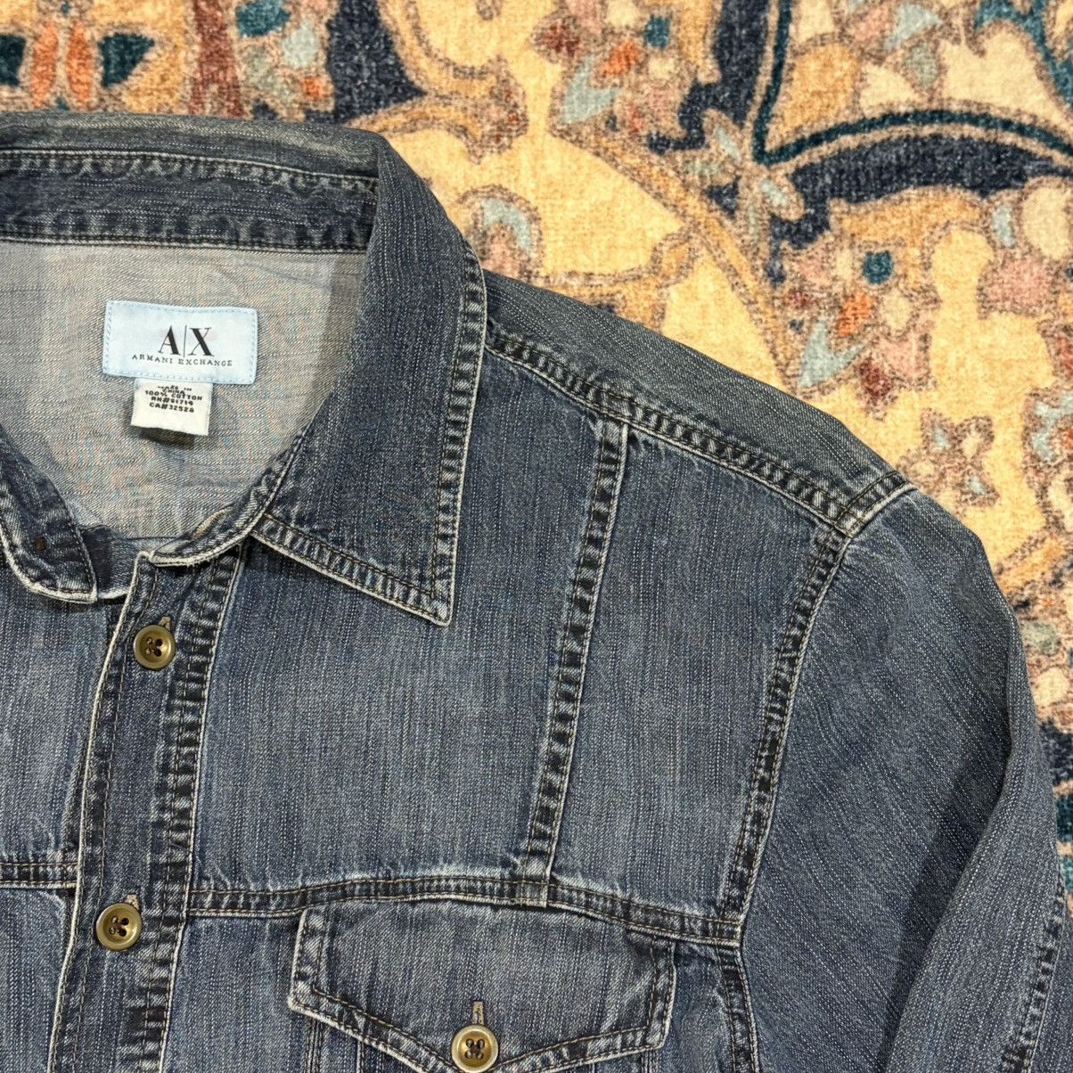 Armani Exchange Y2K Armani Exchange AX Denim Shirt Faded Sz L Size US L / EU 52-54 / 3 - 5 Thumbnail