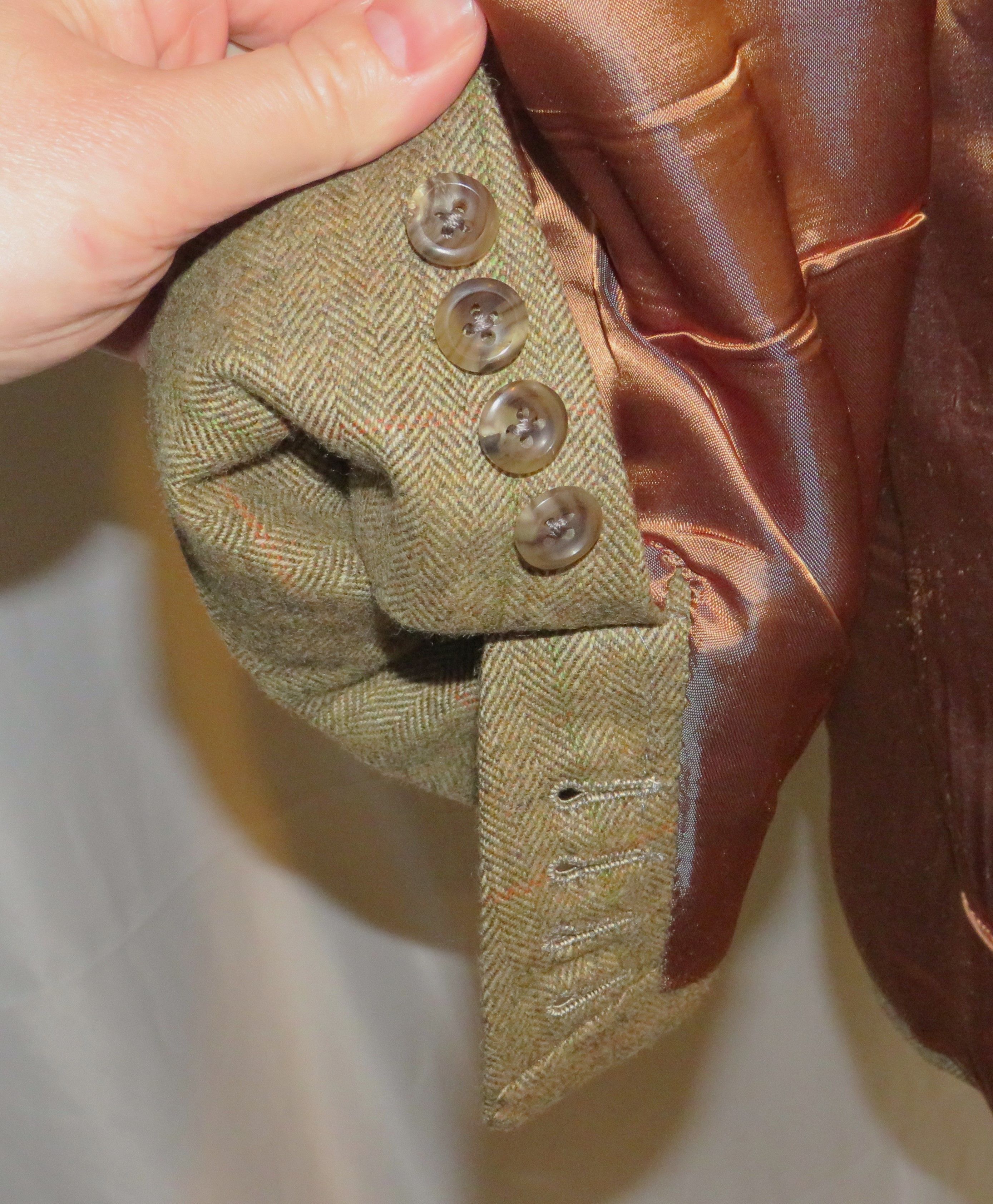 Oxxford Clothes Highest Quality Light Brown HBONE Cashmere Blend Blazer 42L Size 42L - 9 Thumbnail