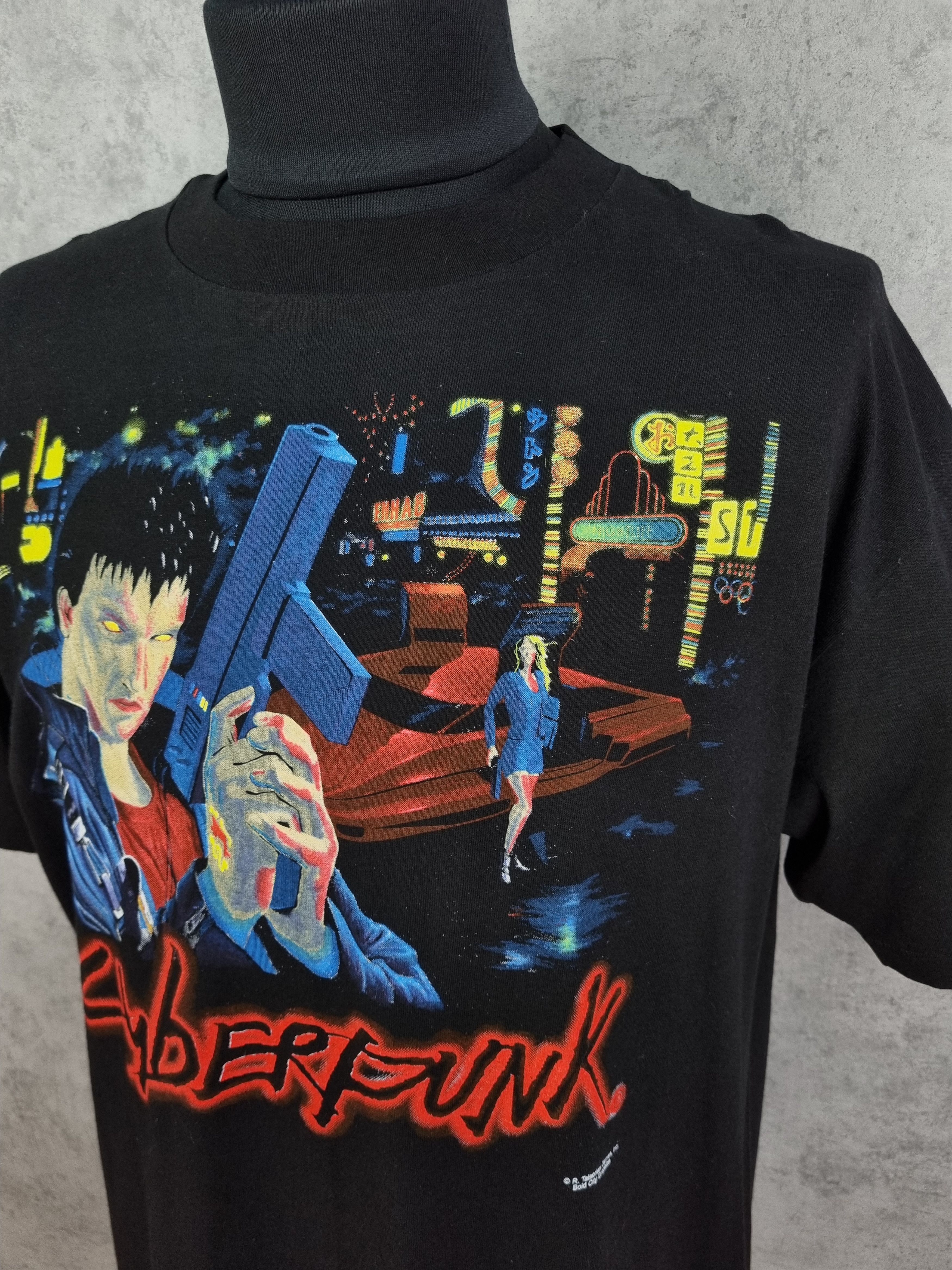 Vintage The Talsorian Game Cyber Punk Single Stitch Big Print Tee Size US XL / EU 56 / 4 - 3 Thumbnail