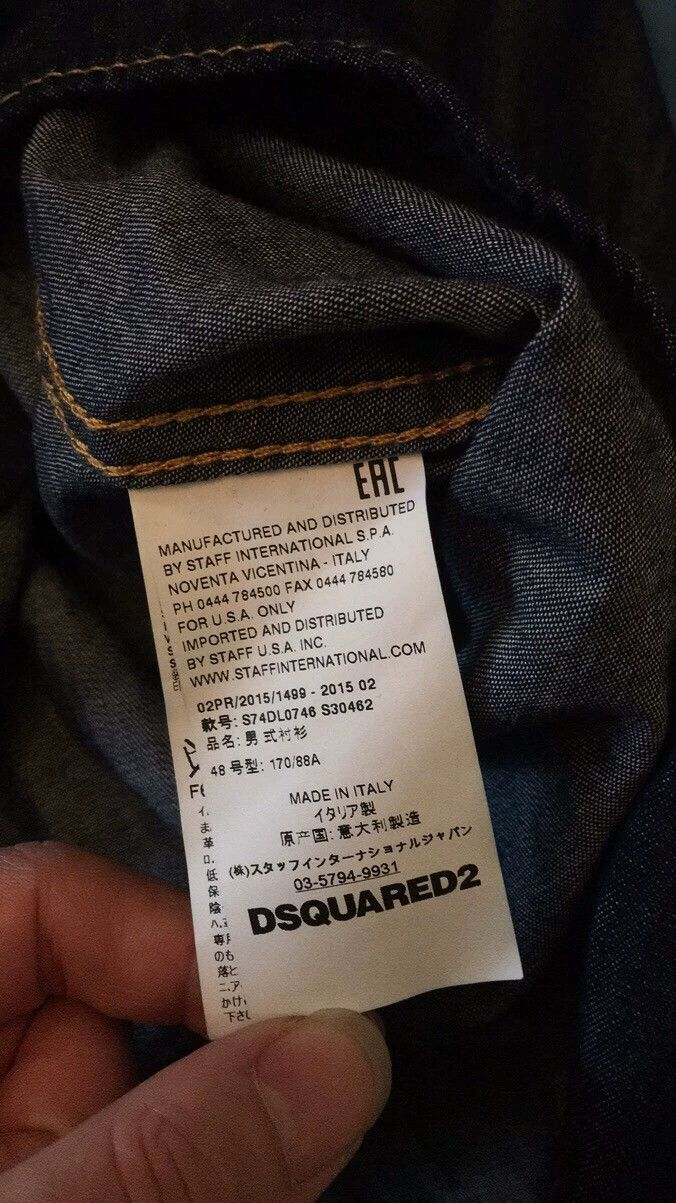 Dsquared2 Dsquared2 Embroidered Leather-Paneled Denim Shirt 48 Size US M / EU 48-50 / 2 - 7 Thumbnail