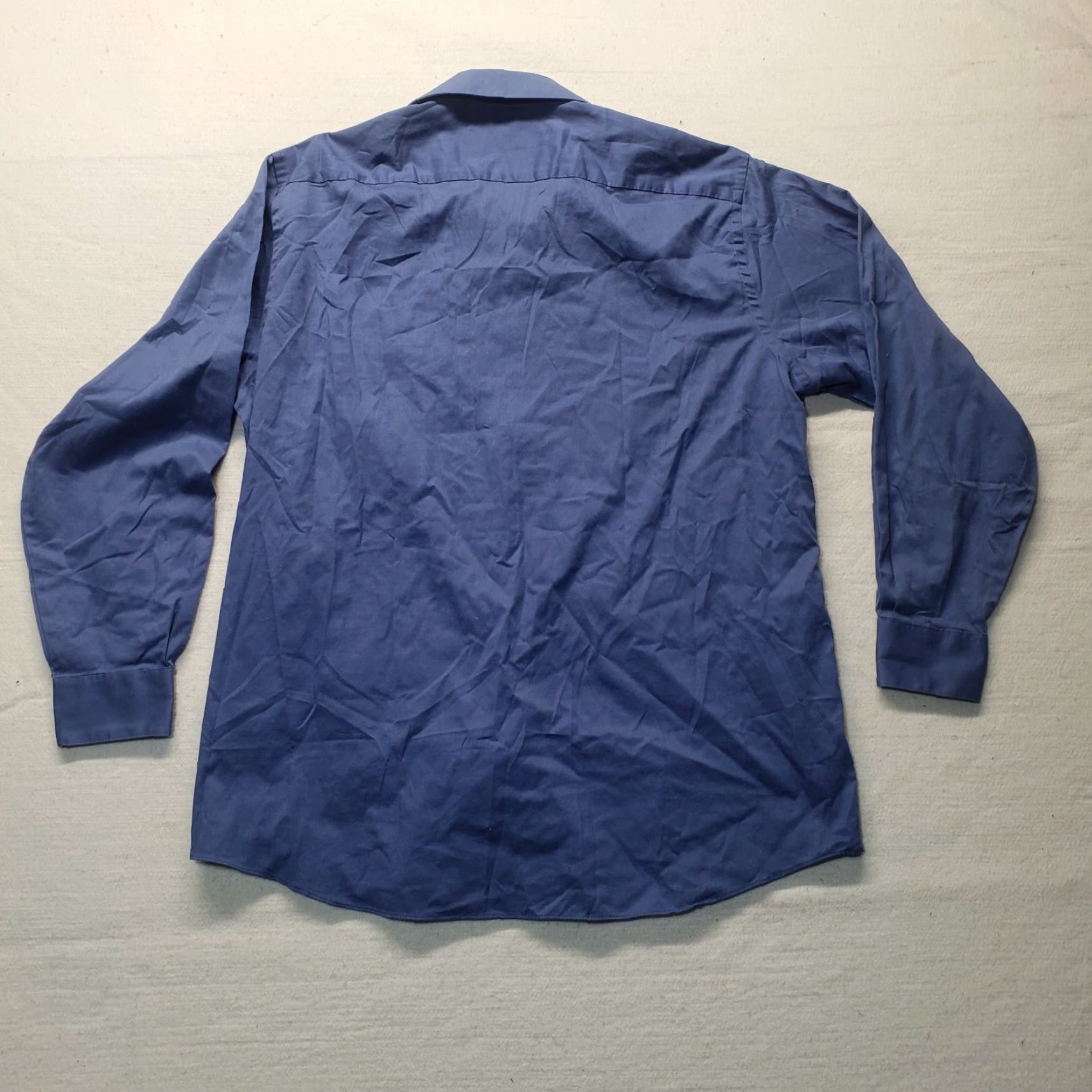 Van Heusen Van Heusen Dress Shirt Solid Blue Collar Spread Adult Men 16.5 32/33 L Large Shirt Mens Blue Blue Dress Shirt Size 42R - 6 Thumbnail