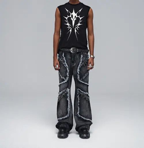 VIBE Distressed Wide Leg Jeans Size US 32 / EU 48 - 5 Thumbnail