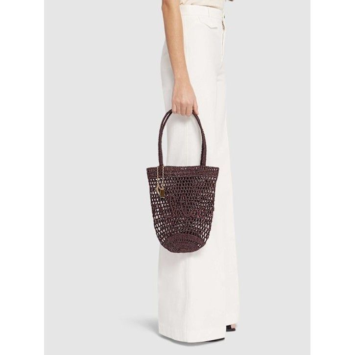 Chloe Chloe Summer Banana Panier Kohl Brown Raffia Shoulder Bag Ne Size ONE SIZE - 2 Thumbnail