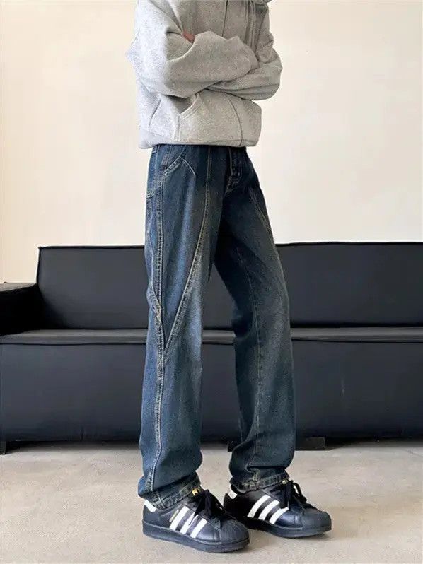 Japanese Brand Retro loose straight leg wide leg jeans Size US 32 / EU 48 - 4 Thumbnail