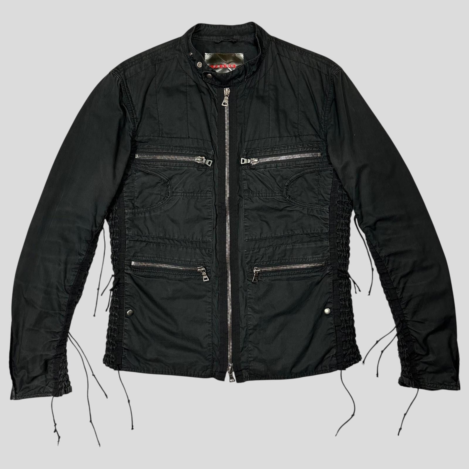 Prada Sport 00’s Tassle Detailed Cotton Biker Jacket IT50 M