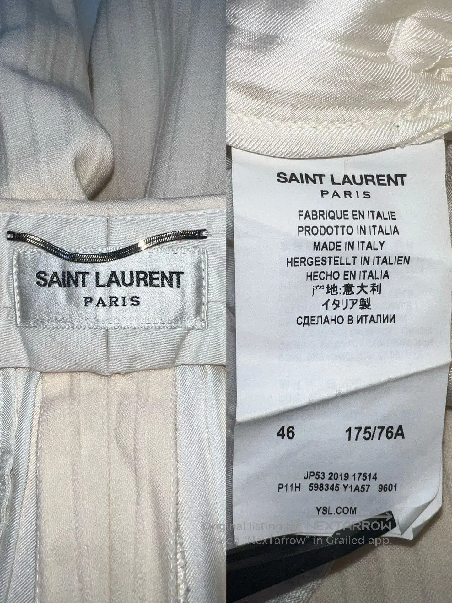 Saint Laurent Paris Saint Laurent Beige Pinstripe Suit. Size US M / EU 48-50 / 2 - 8 Thumbnail