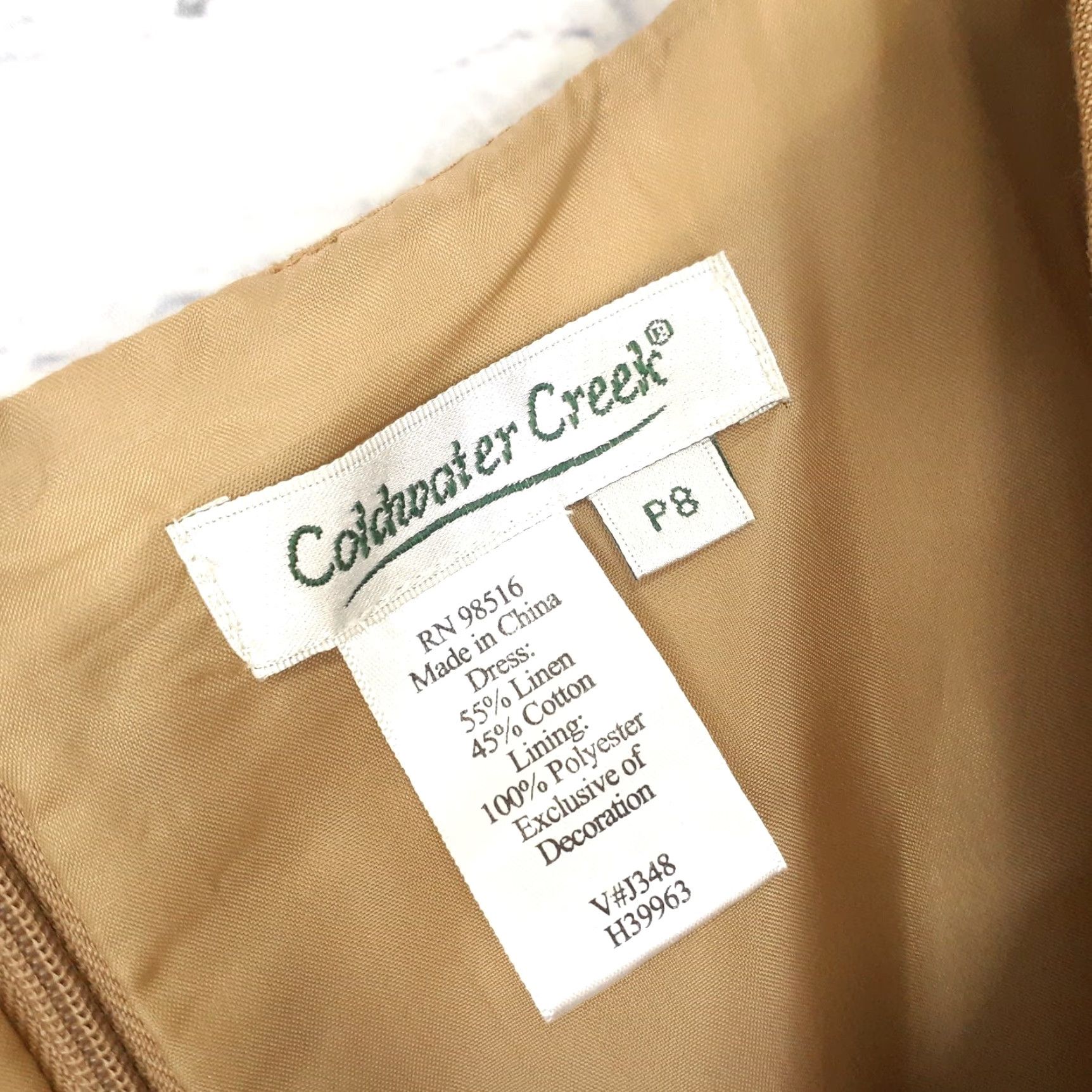 Coldwater Creek VINTAGE Coldwater Creek Linen Blend Sleeveless Maxi Dress Petite S Brown Lagenlook (Petites) Womens Maxi Dress - Long Size S / US 4 / IT 40 - 5 Thumbnail