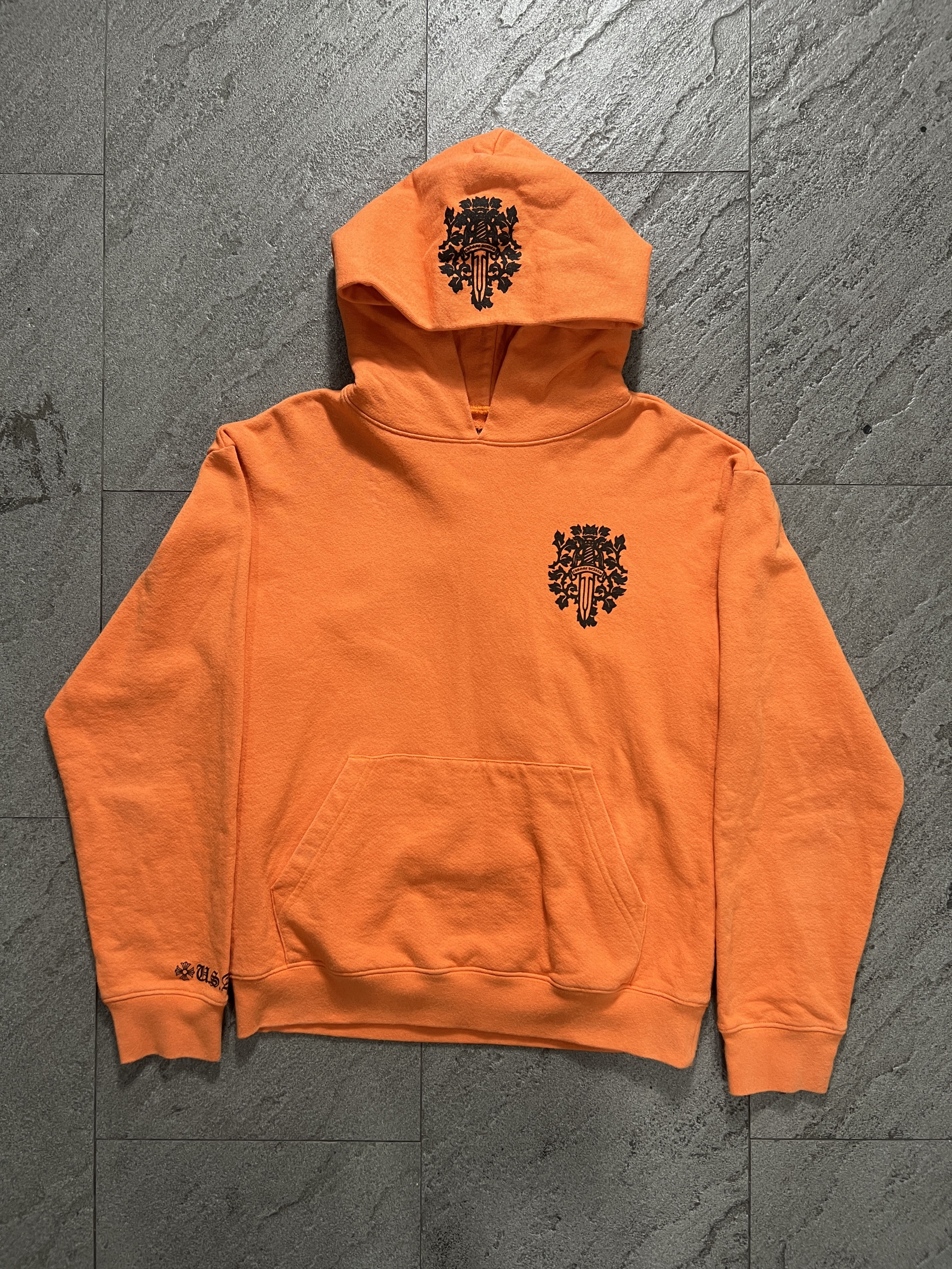 Chrome Hearts Chrome Hearts Dagger Crest Orange Hoodie USA Medium Size US M / EU 48-50 / 2 - 2 Thumbnail