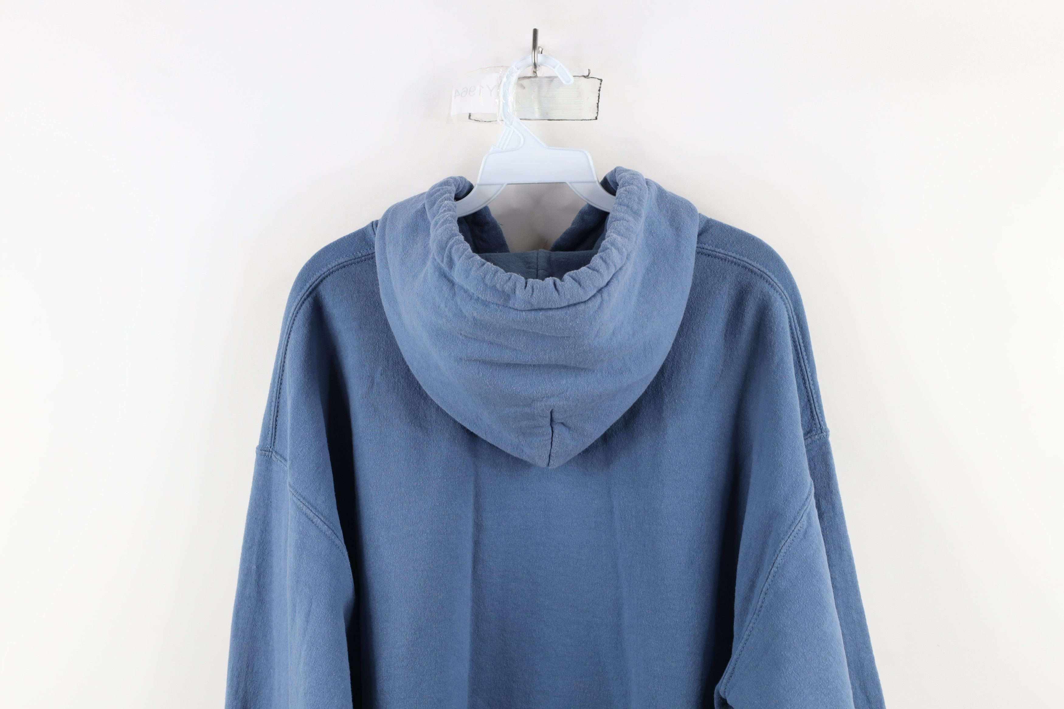 Vintage Vintage 90s Streetwear Distressed Hoodie Sweatshirt Blue Size US XL / EU 56 / 4 - 12 Thumbnail