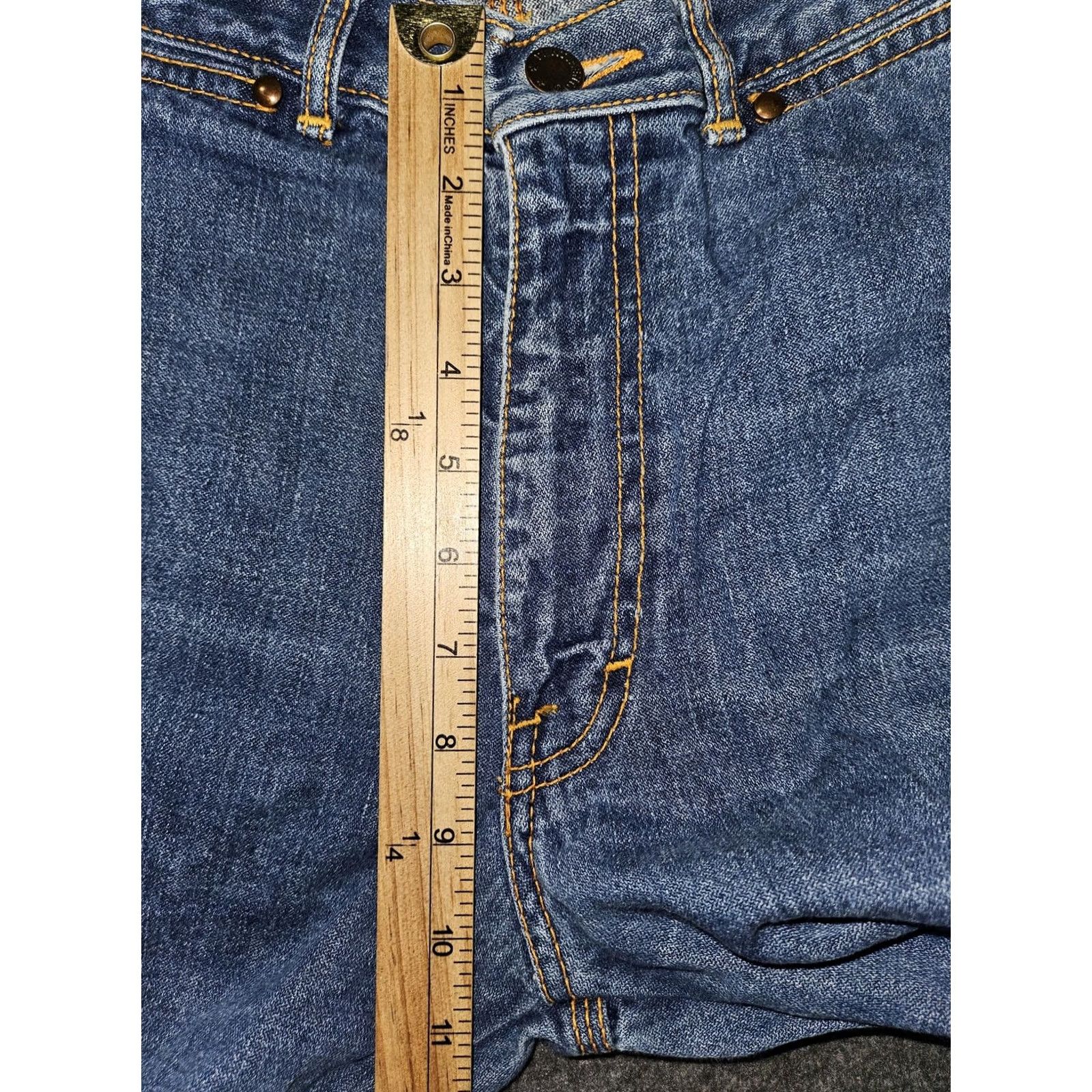 Denime VINTAGE Pentimento Jeans Womens Bootcut Denim 9 Blue High Rise 34 in Inseam Embroidered Distressed Made in USA Size 30" / US 8 / IT 44 - 5 Thumbnail