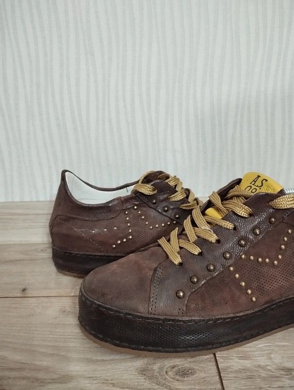 A.S.98 AS 98 Air Step size 37 leather brown sneakers Size US 7 / IT 37 - 2 Thumbnail