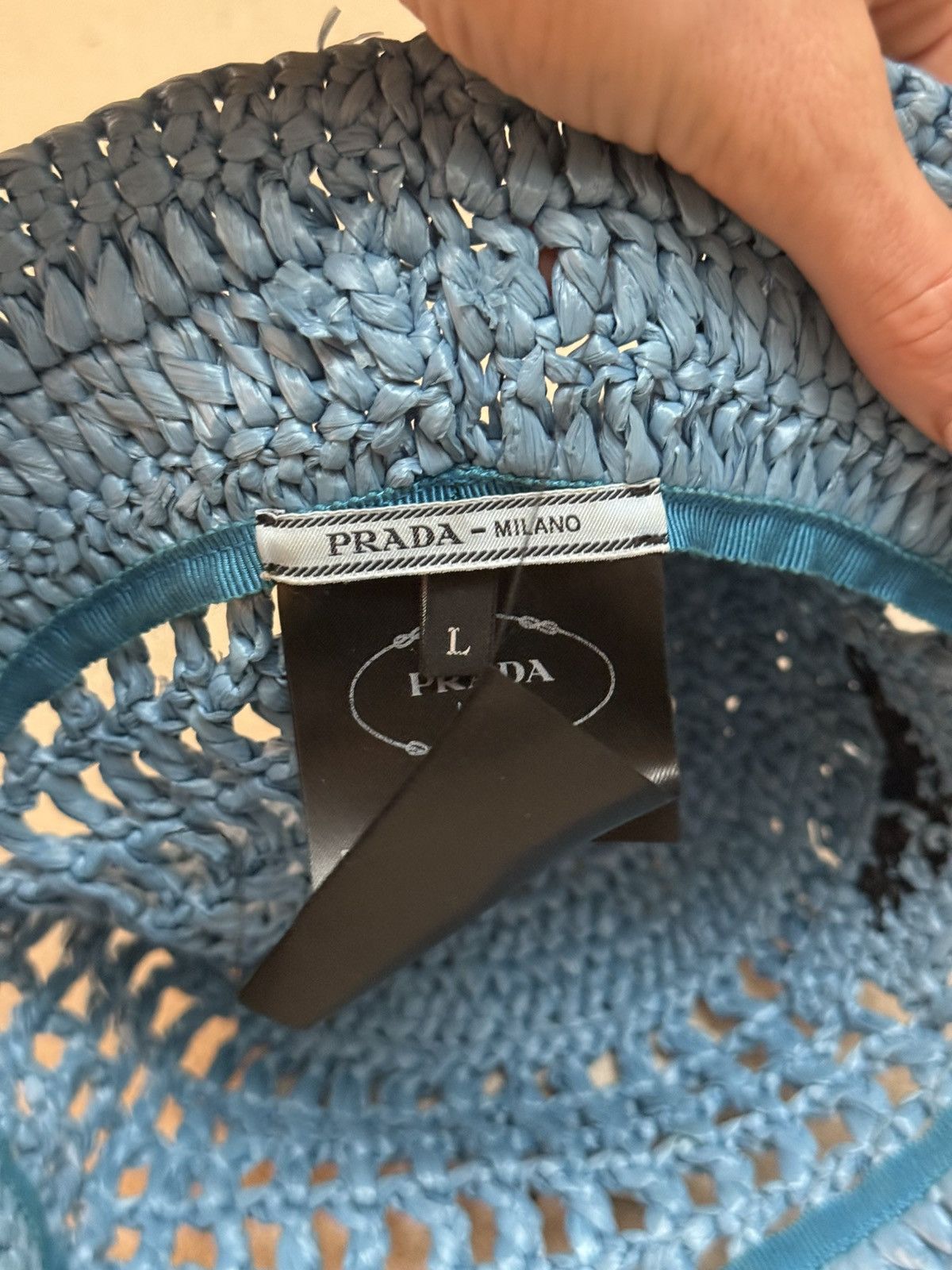 Prada Prada Blue Woven Bucket Hat Size ONE SIZE - 5 Thumbnail