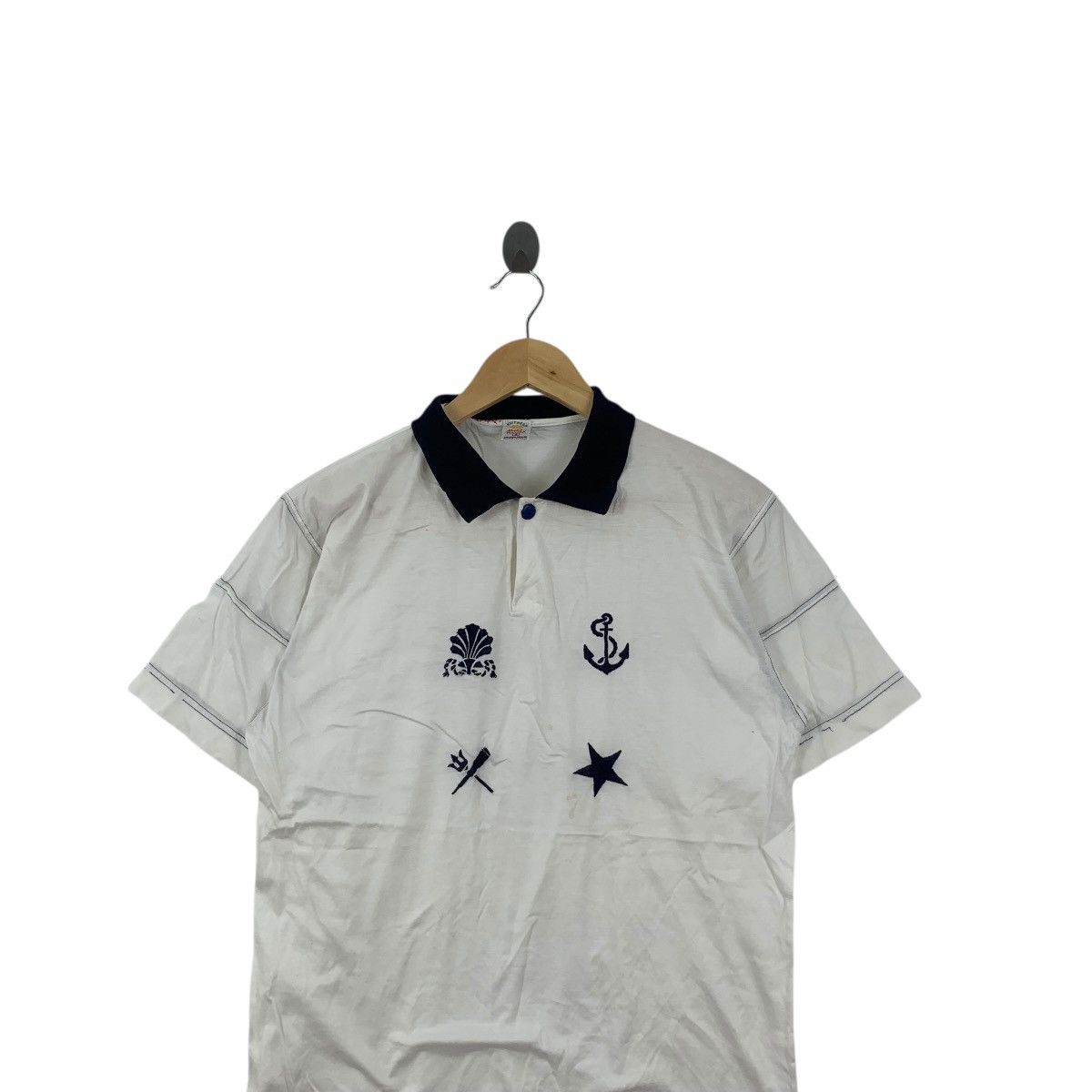 Vintage Vintage BRUNO NALDI SEA Naval Made In Italy Polo Tee Shirt Size S / US 4 / IT 40 - 2 Thumbnail
