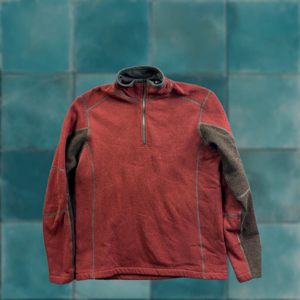 Vintage Kuhl Fleece Pullover Men M Red 1/4 Zip Long Sleeve Hiking Performance Shirt Size US M / EU 48-50 / 2 - 1 Thumbnail