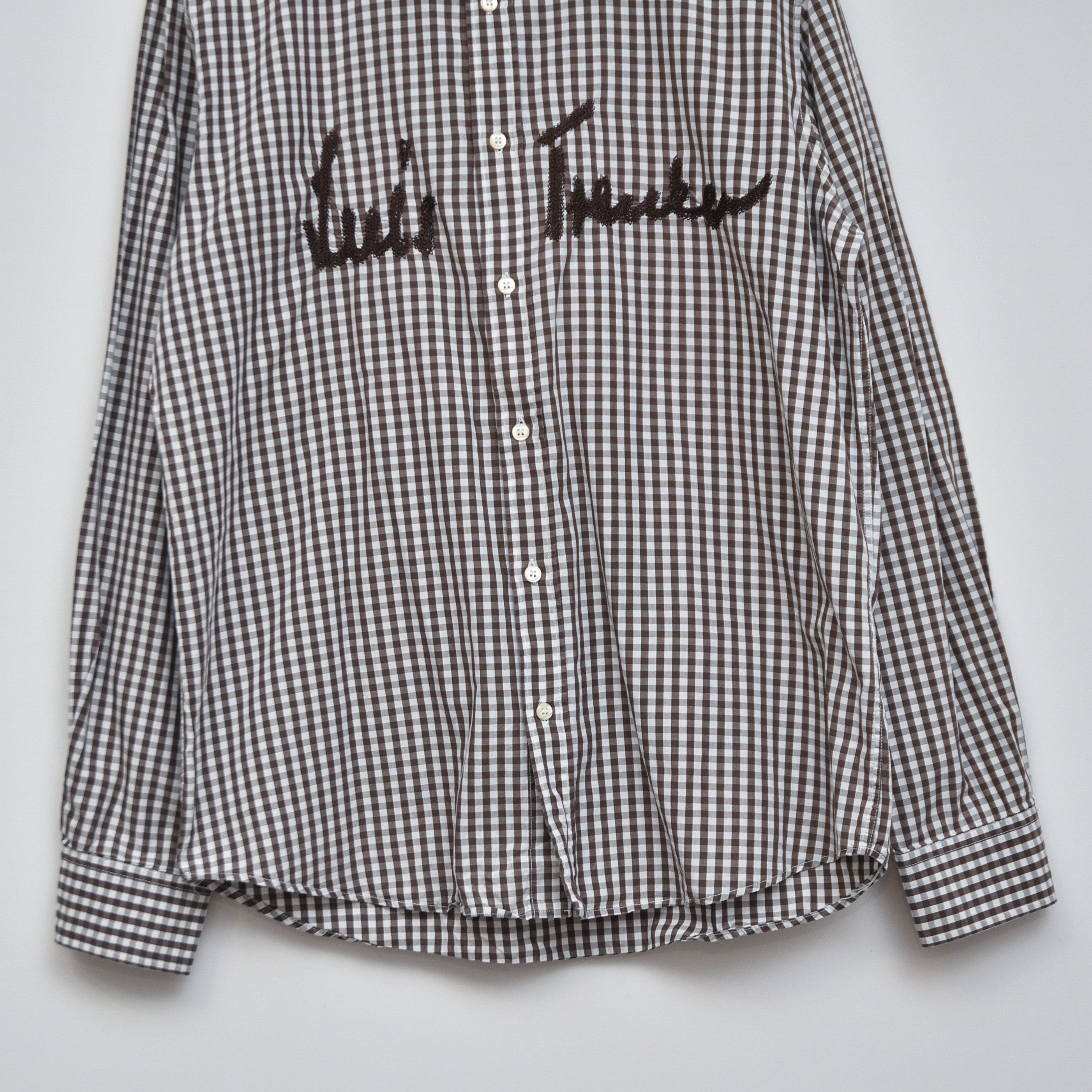 Man Made In Australia Luis Trenker Gingham Check Shirt Script Embroidery Logo Size US XL / EU 56 / 4 - 3 Thumbnail