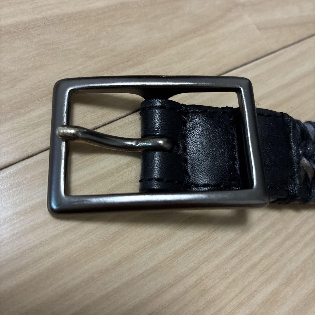 ISSEY MIYAKE wool Leather Cloth Fabric belt blue M