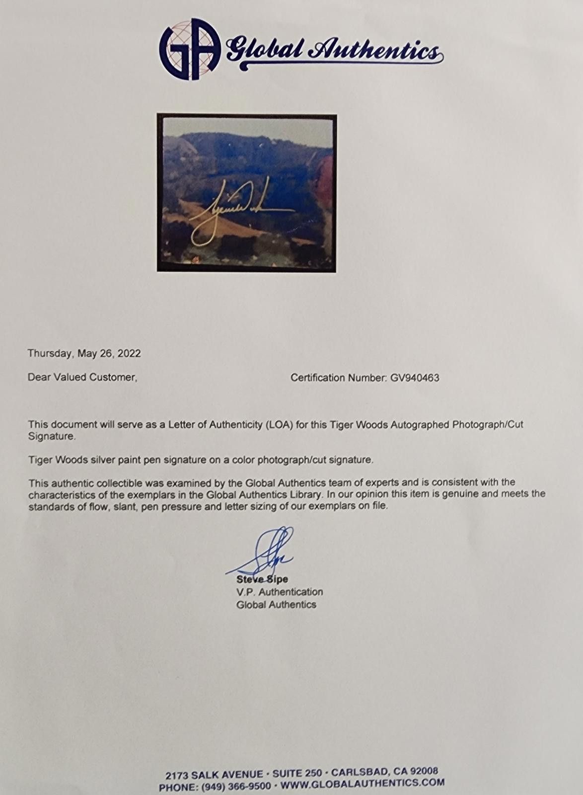 Other Autographed Tiger Woods Collectible cut Photo with COA & LOA Size ONE SIZE - 4 Thumbnail