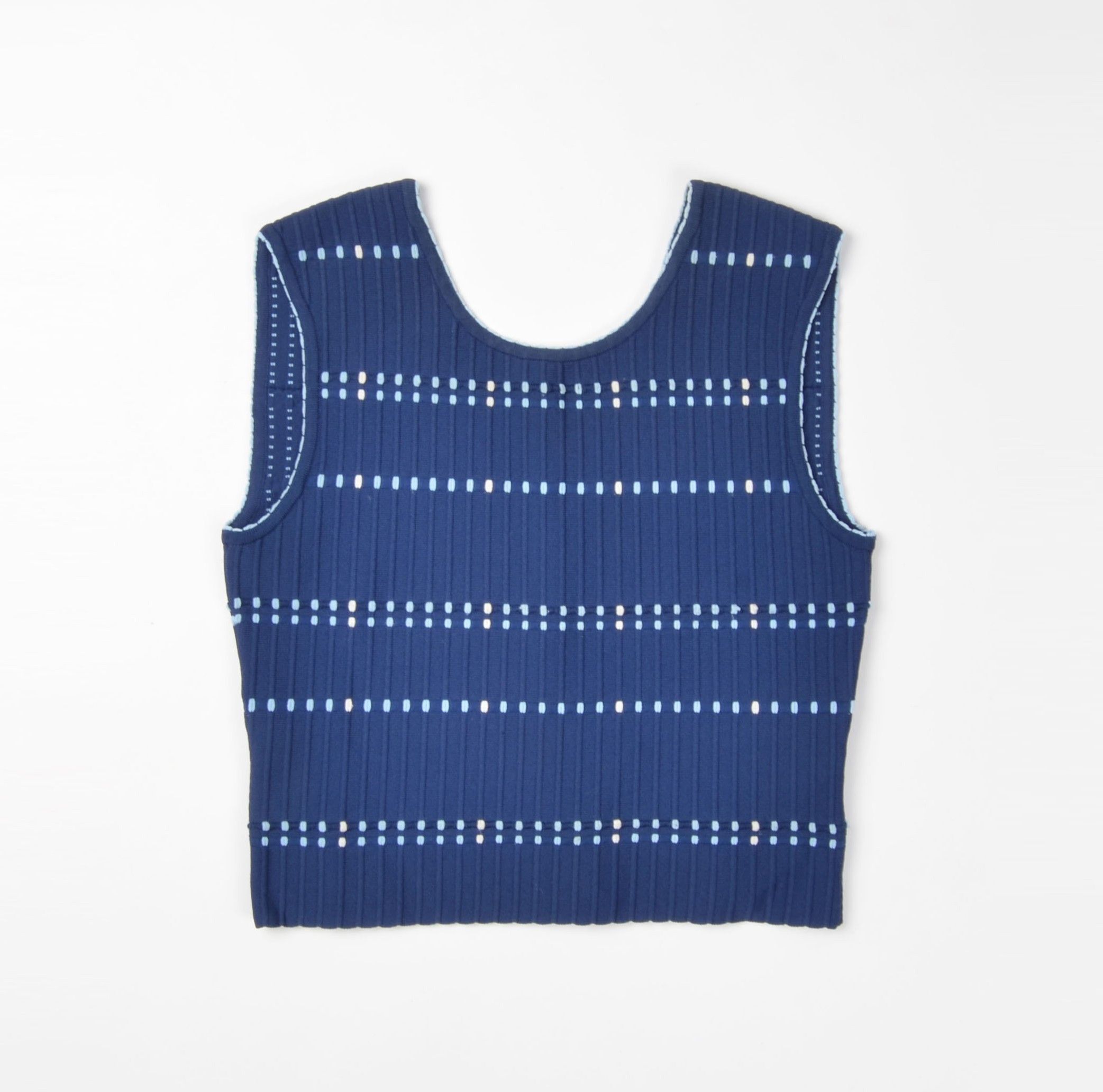 Sandro Women's Sandro Paris Coquette Sleeveless Textured Blue Top Size S / US 4 / IT 40 - 3 Thumbnail