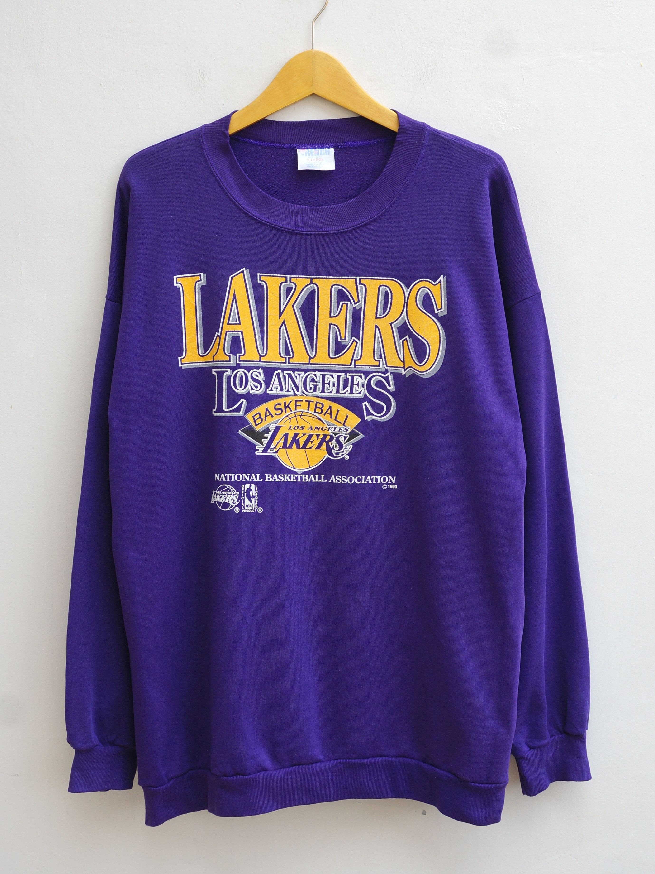 image of Nba Vintage 90's Los Angeles Lakers Sweatshirt in Purple, Men's (Size XL)