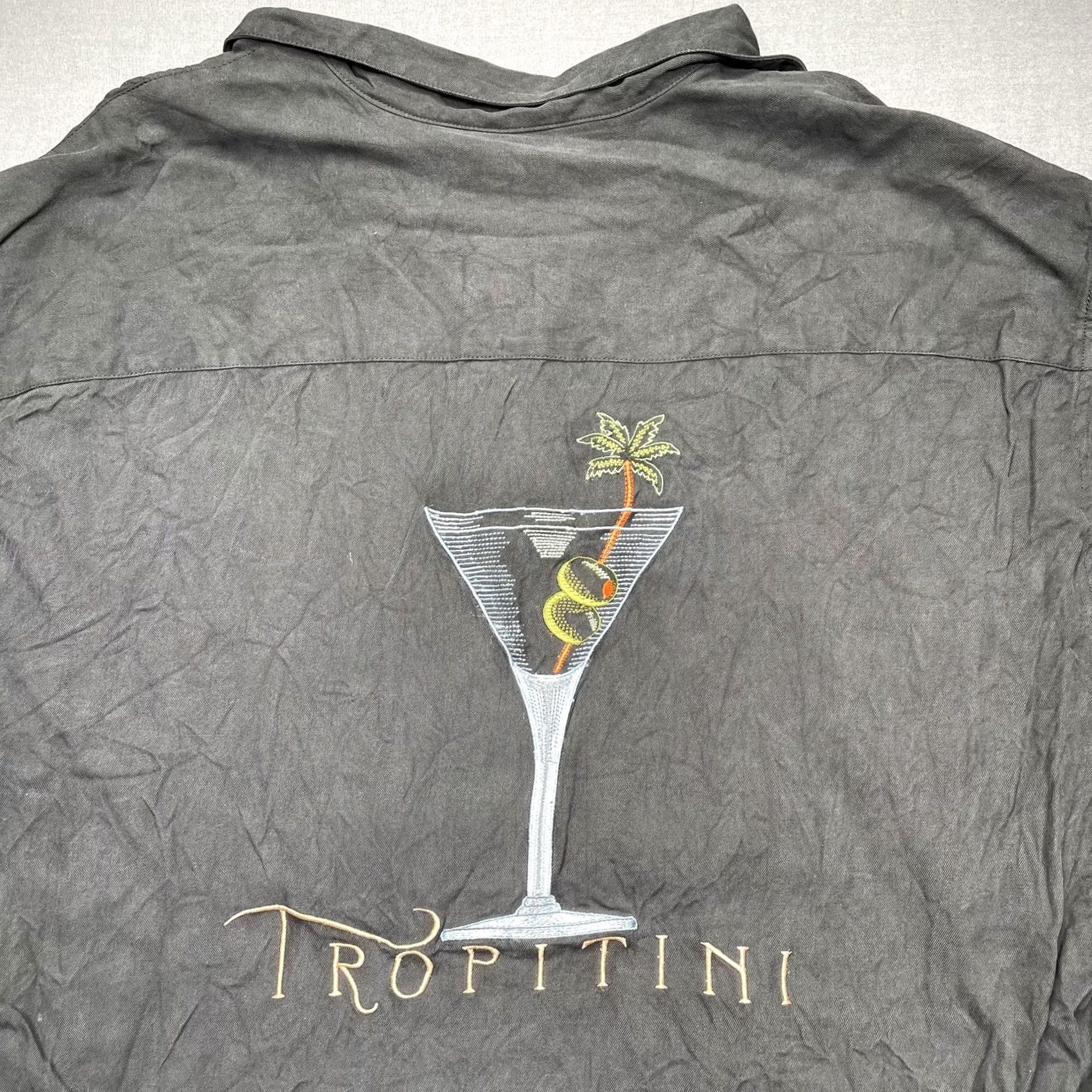 Tori Richard Tori Richard Shirt Mens XL Gray Tropitini Hawaiian Aloha Silk Embroidered Size US XL / EU 56 / 4 - 2 Thumbnail