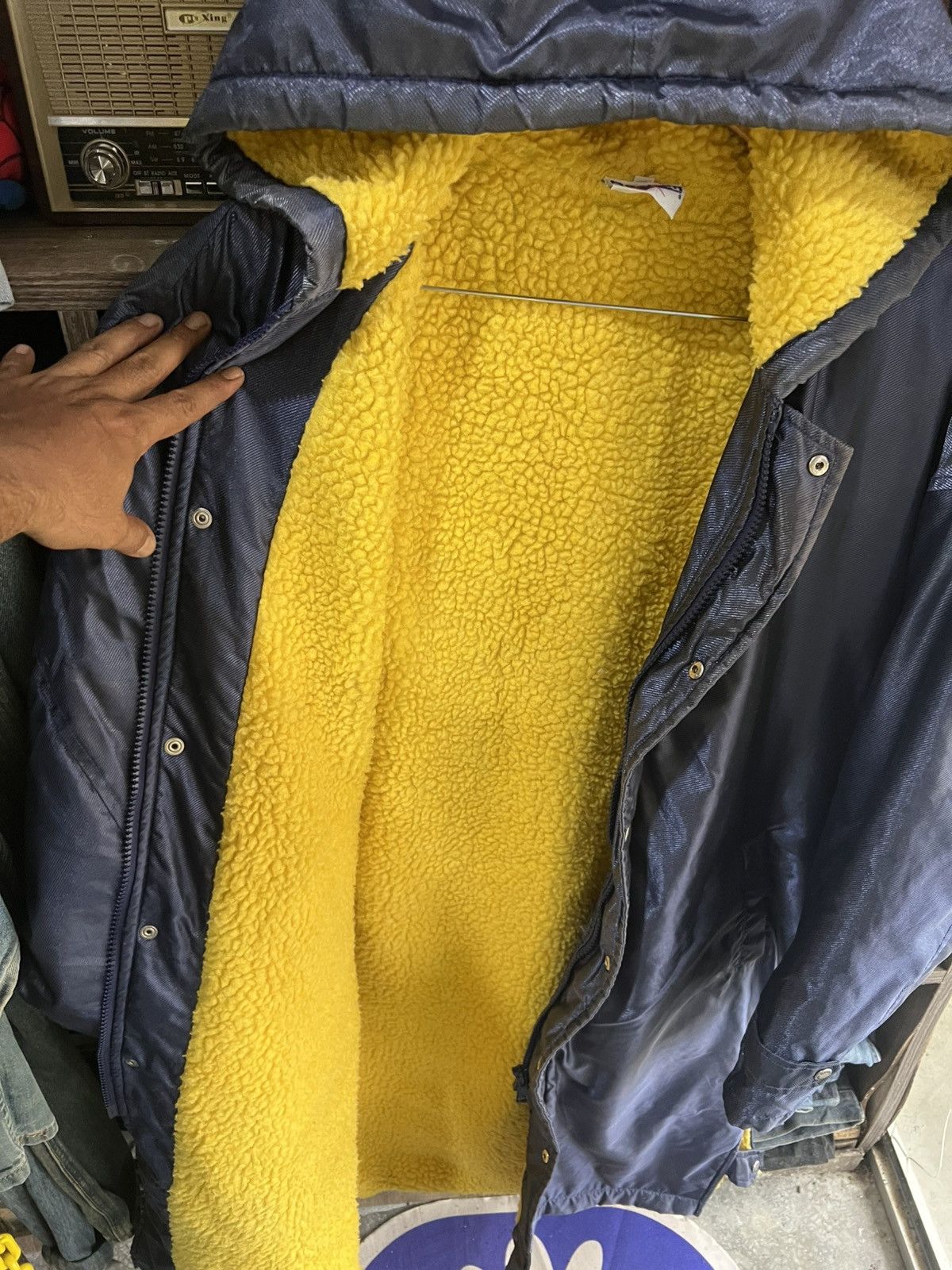 🔥Vintage Reebok Sherpa Button Long Jacket Hoodie