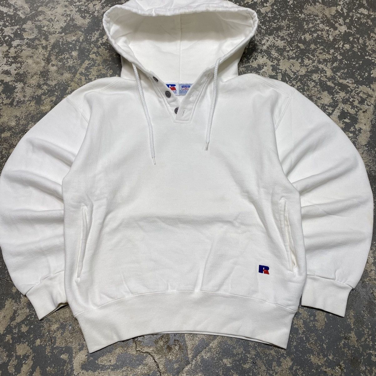 Russell Athletic × Vintage Vintage Russell Athletic White Blank Boxy Hoodie USA Size US M / EU 48-50 / 2 - 12 Thumbnail