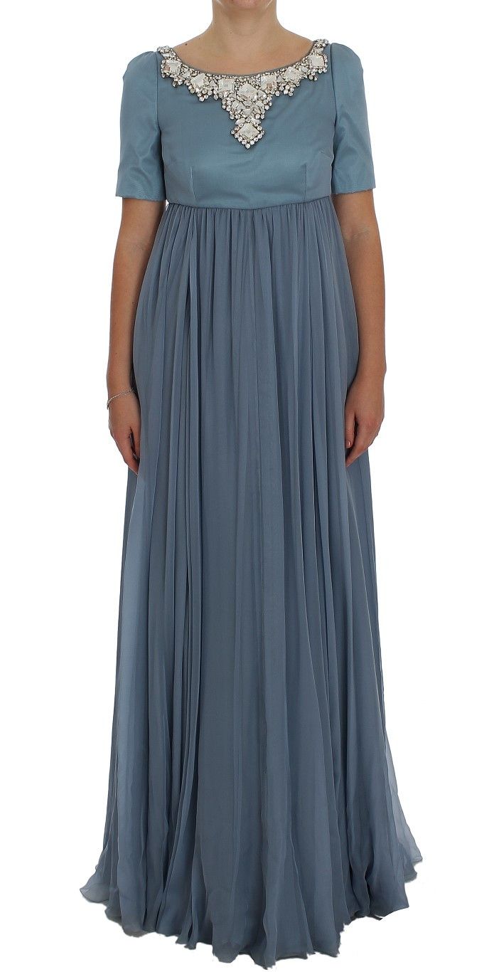 Dolce & Gabbana Elegant Crystal-Embellished Silk Women's Gown Size S / US 4 / IT 40 - 1 Thumbnail