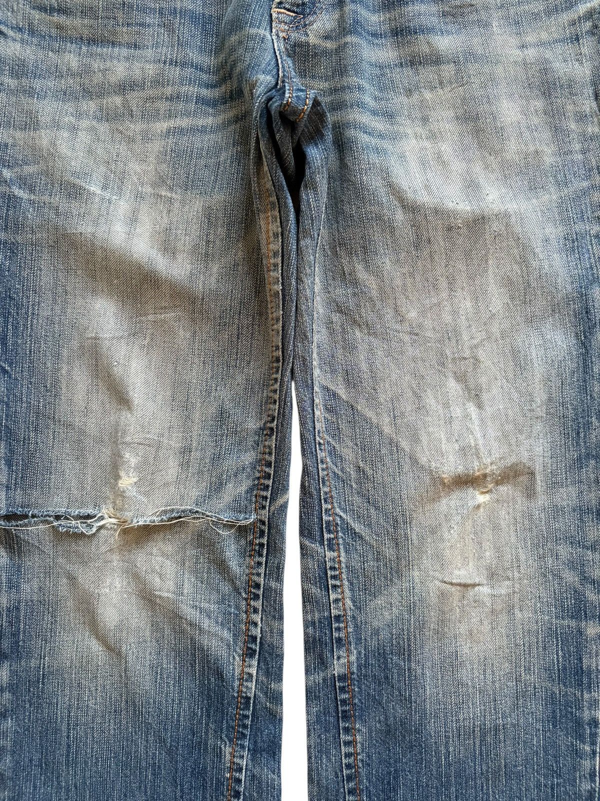 Edwin × Japanese Brand Exclusive Vintage Edwin Mud Wash Ripped Flare Jean Size US 31 - 5 Thumbnail