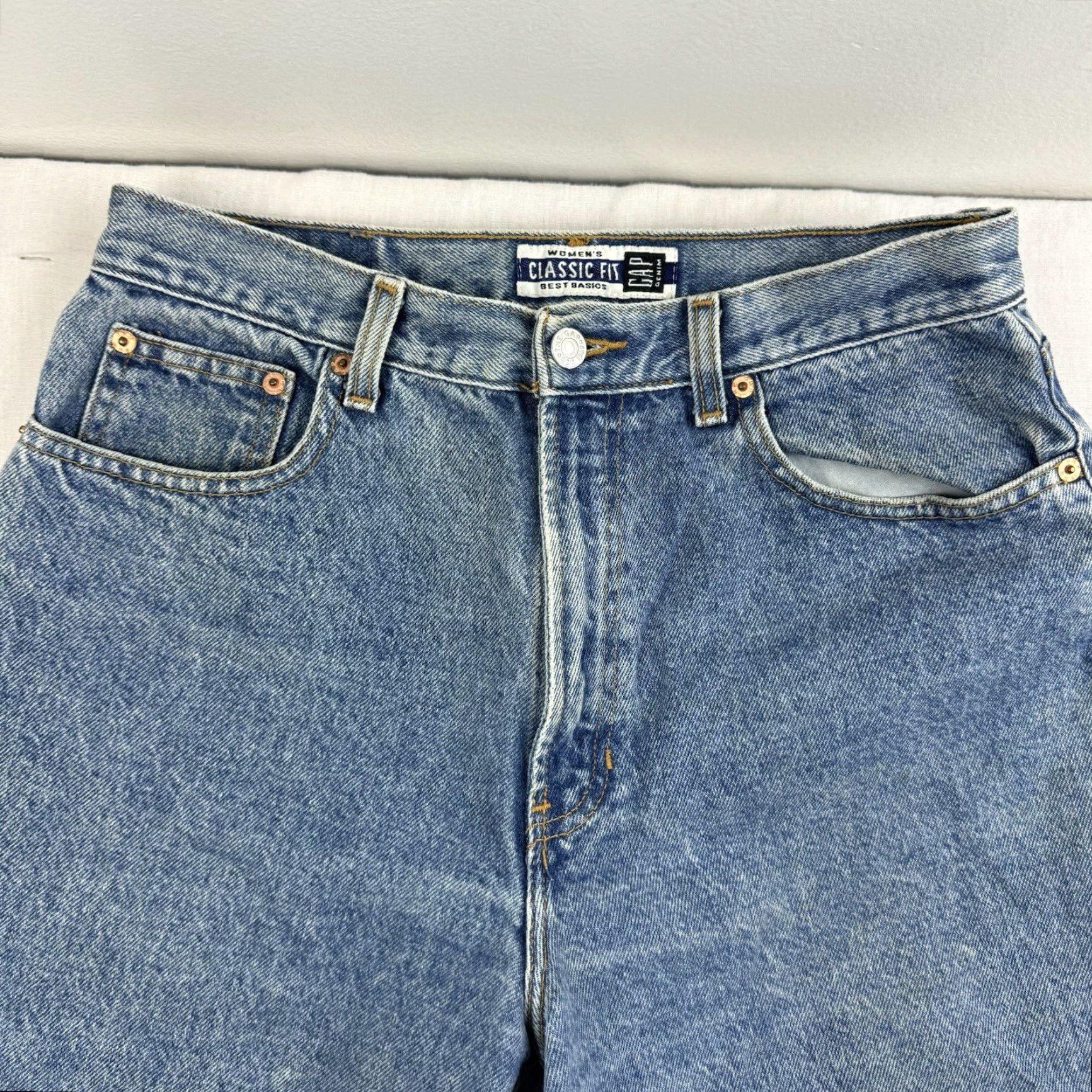 Gap VINTAGE Gap Jeans Womens Size 12 Ankle Fit High Waist Blue Classic Style 90s Casual Cold Weather Size 34" / US 12 / IT 48 - 6 Thumbnail
