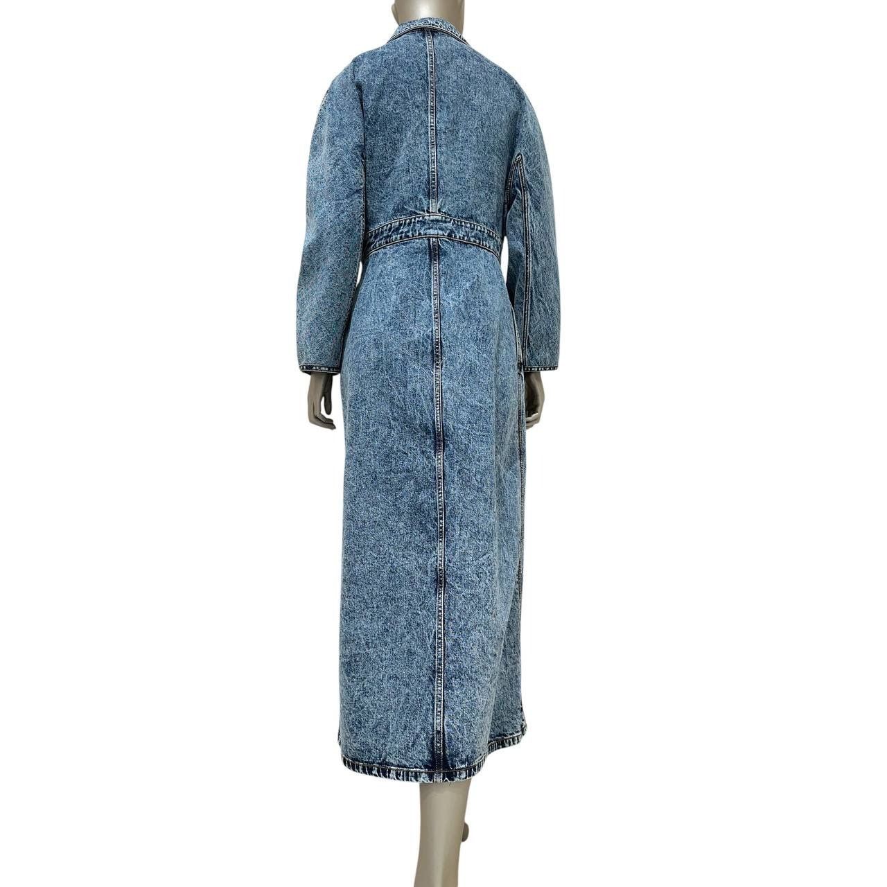 Alaia Alaïa Blue Faded Denim Asymmetric Trench Coat Sz 42 Size M / US 6-8 / IT 42-44 - 3 Thumbnail