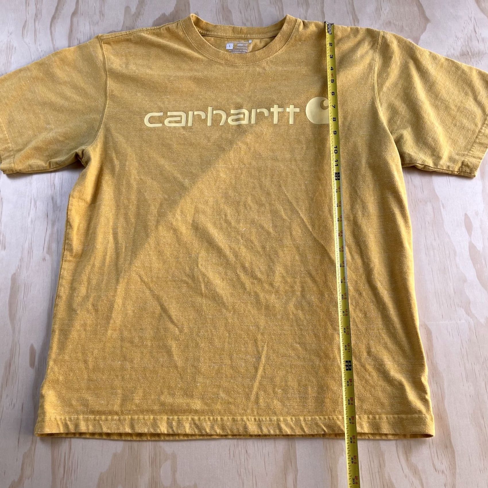 Carhartt Carhartt Shirt Mens Large Yellow Logo Workwear Graphic Tee T-Shirt Size US L / EU 52-54 / 3 - 6 Thumbnail