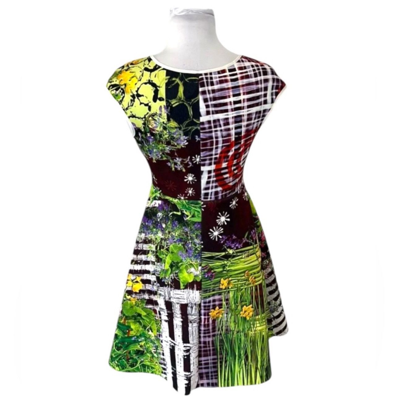 Clover Canyon CLOVER CANYON Aline Neoprene Mini Multicolor Flora Y2K Dress Size S / US 4 / IT 40 - 2 Thumbnail