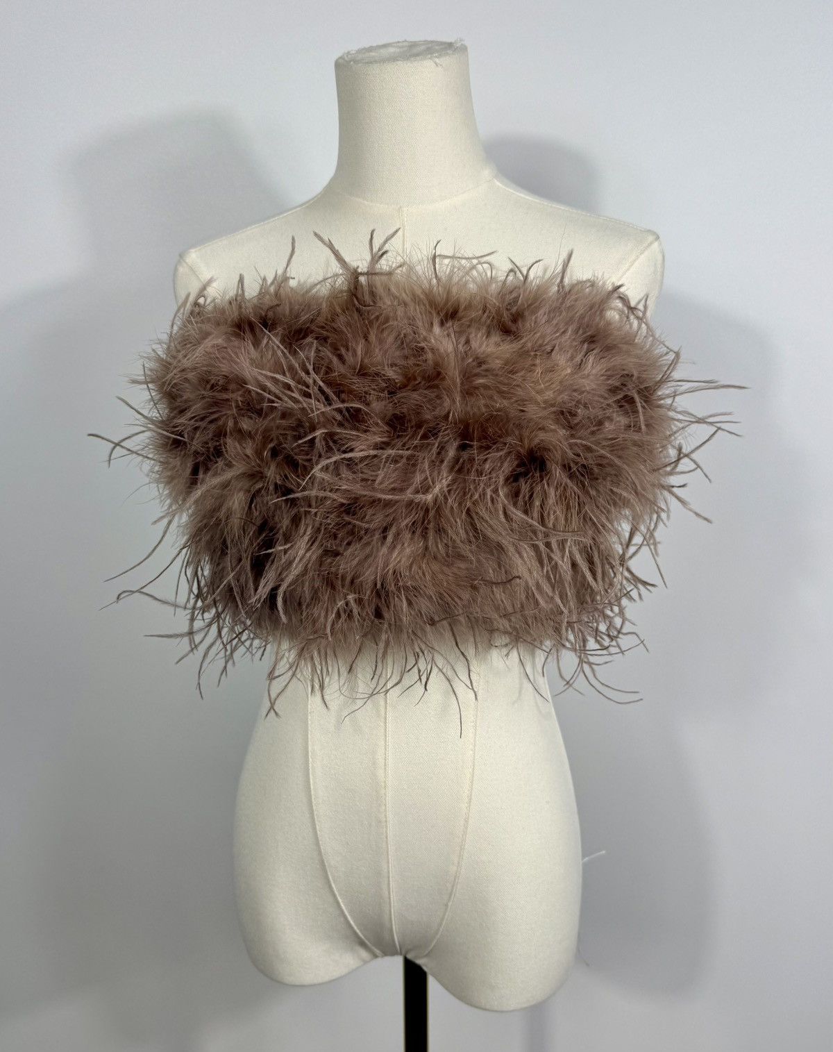 LAMARQUE New! LaMarque Zaina Ostrich Feather Bustier Top Large $275 Size L / US 10 / IT 46 - 5 Thumbnail