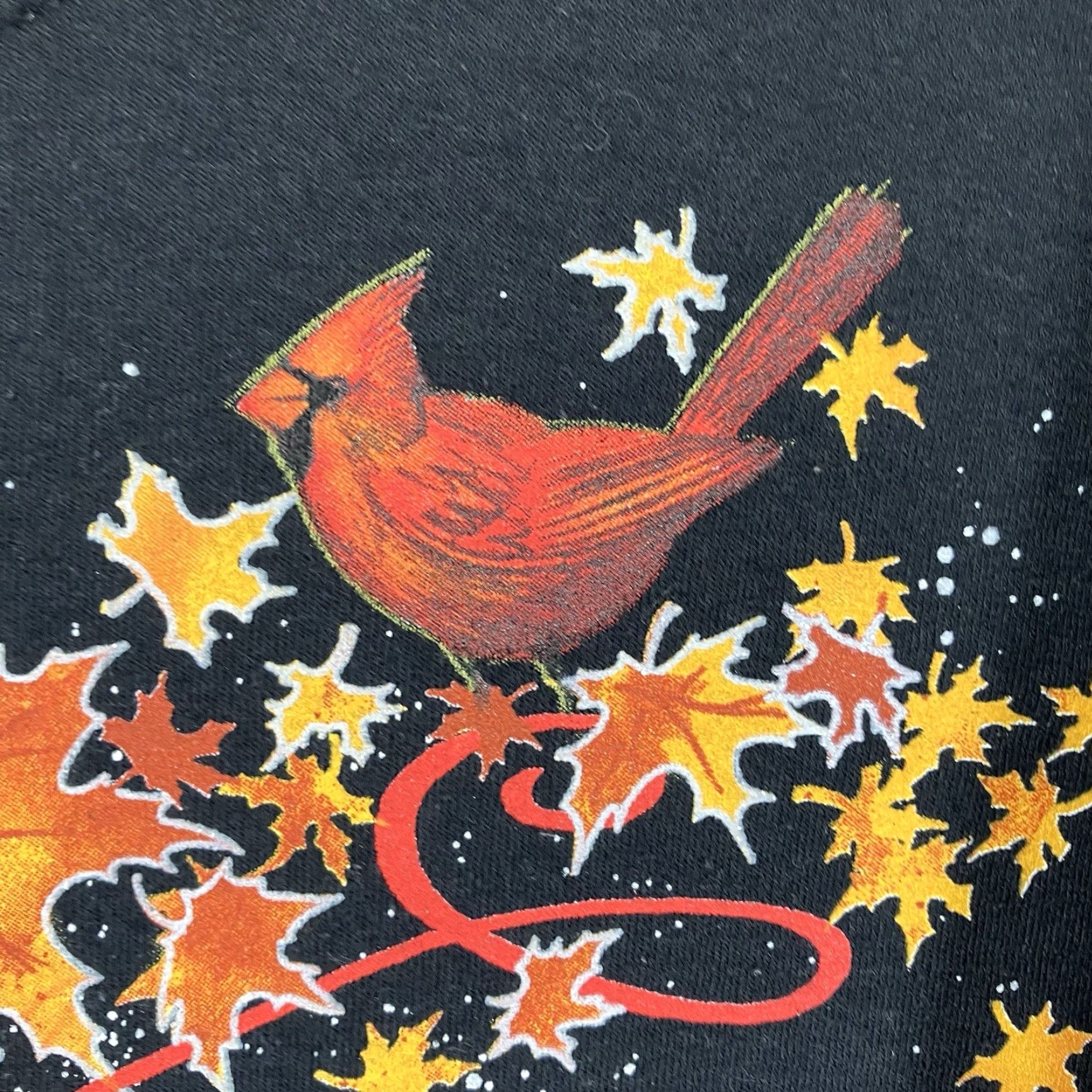 Vintage VINTAGE Artisan Sweatshirt Women XL Black Graphic Print Oversized Fleece 90s Nature Cardinals Size XL / US 12-14 / IT 48-50 - 6 Thumbnail