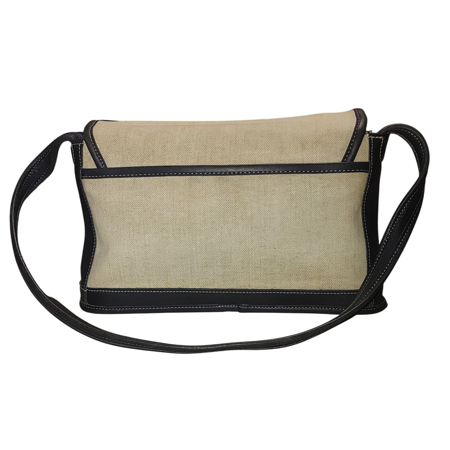 Coach Coach Bleeker Flap Purse Handbag 90s Navy Blue Black Canvas Size ONE SIZE - 3 Thumbnail