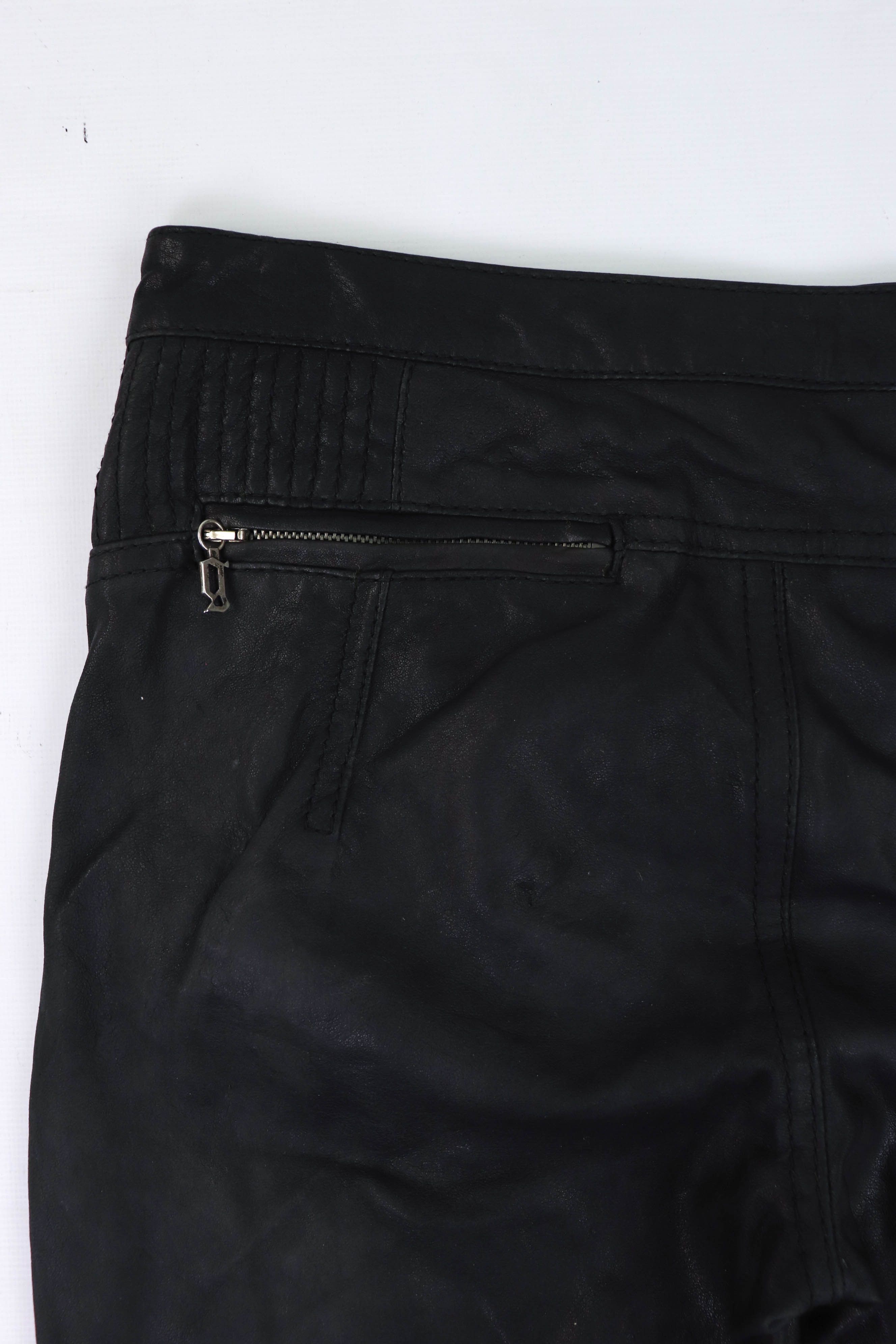 John Galliano Vintage Galliano 2000s Black Leather Zip Biker Pants Size 30" / US 8 / IT 44 - 11 Thumbnail
