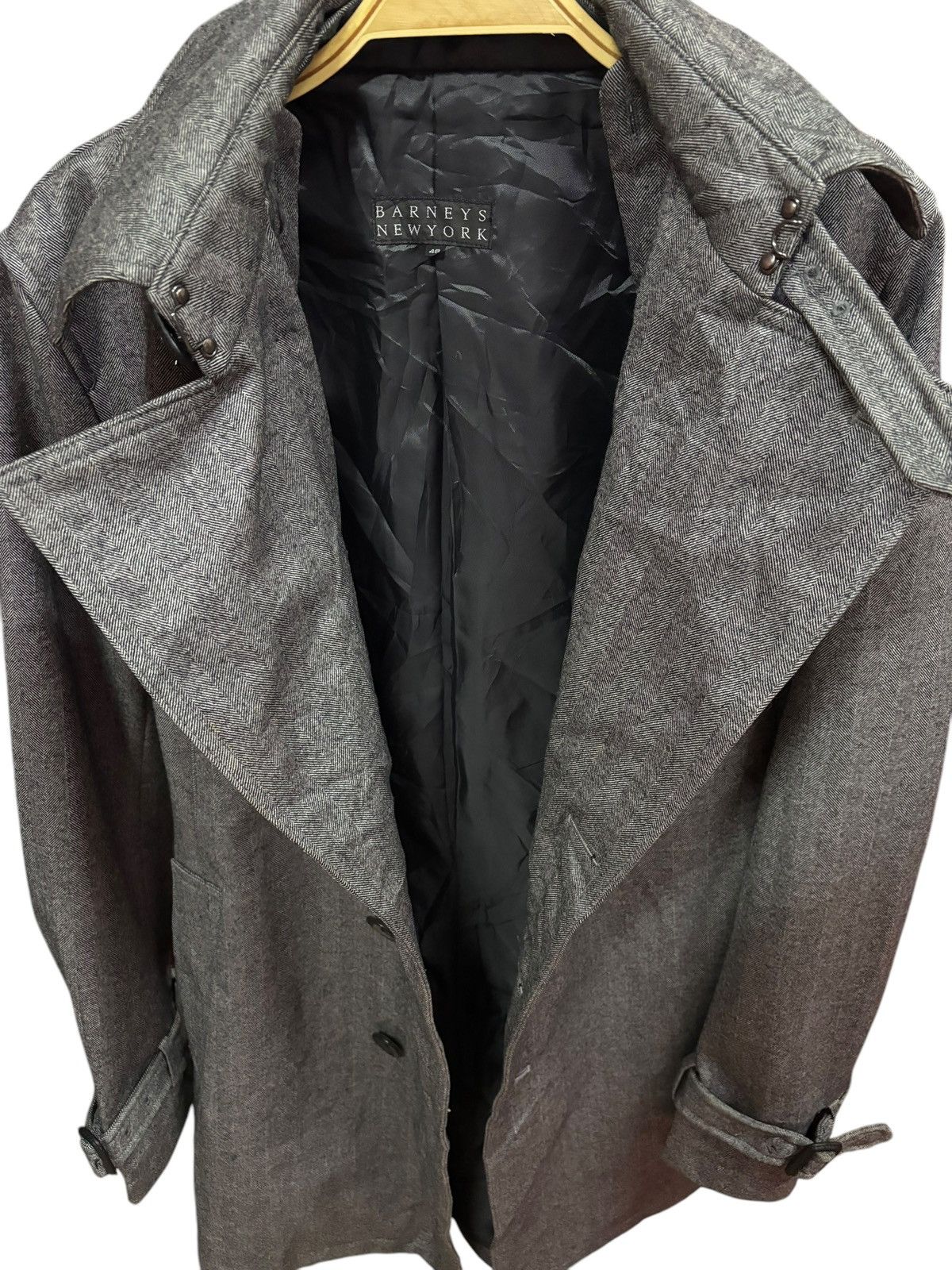 Barneys New York × Vintage Vintage Barneys New York Wool Belted Trench Coat Size US S / EU 44-46 / 1 - 5 Thumbnail