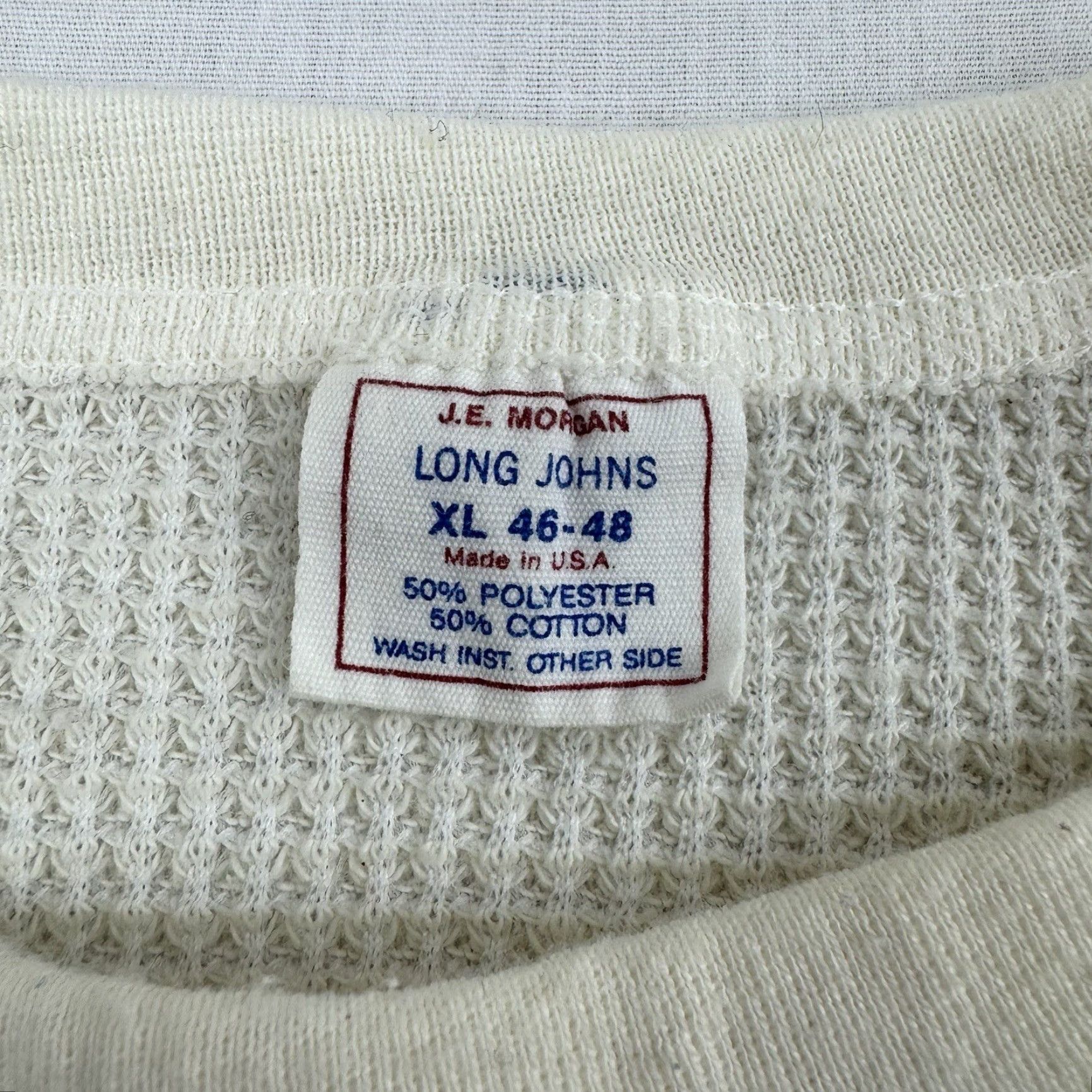 Vintage VINTAGE J.E. Morgan Thermal Undershirt T-Shirt Men XL White 60s 70s Grunge Stain Rockabilly Shirt Mens XL White Thermal Size US XL / EU 56 / 4 - 4 Thumbnail