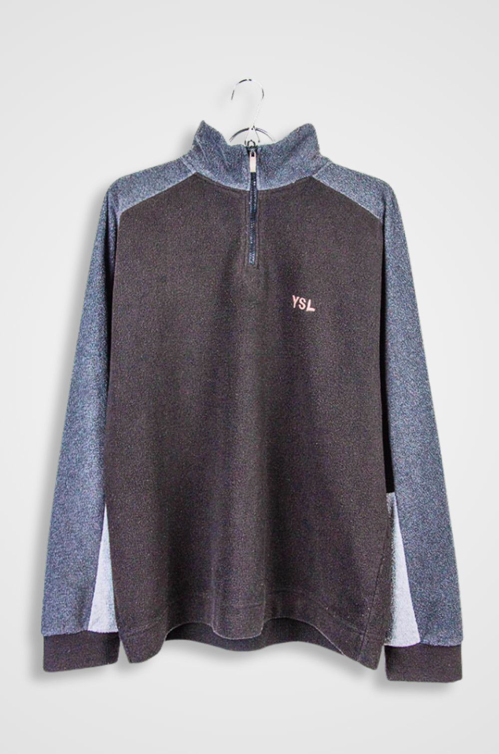 Yves Saint Laurent Saint Laurent Fleece Quarter Zip Pullover Charcoal Size L Size US L / EU 52-54 / 3 - 1 Thumbnail