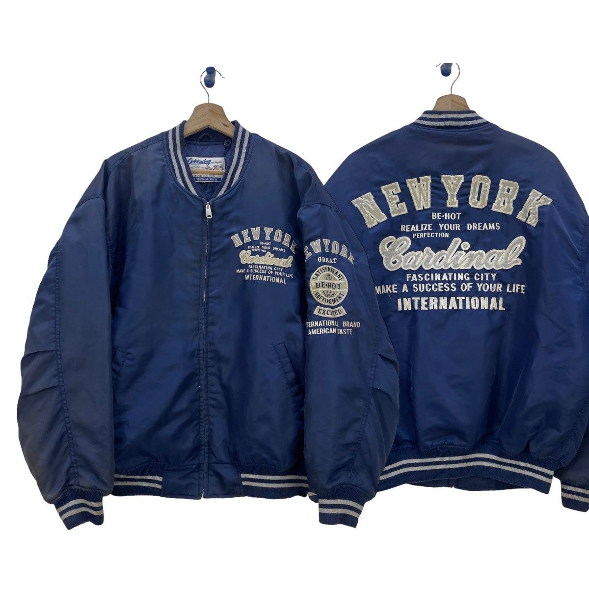 💥Vintage Bomber Ma 1 Spellout New York Embroidered Logo