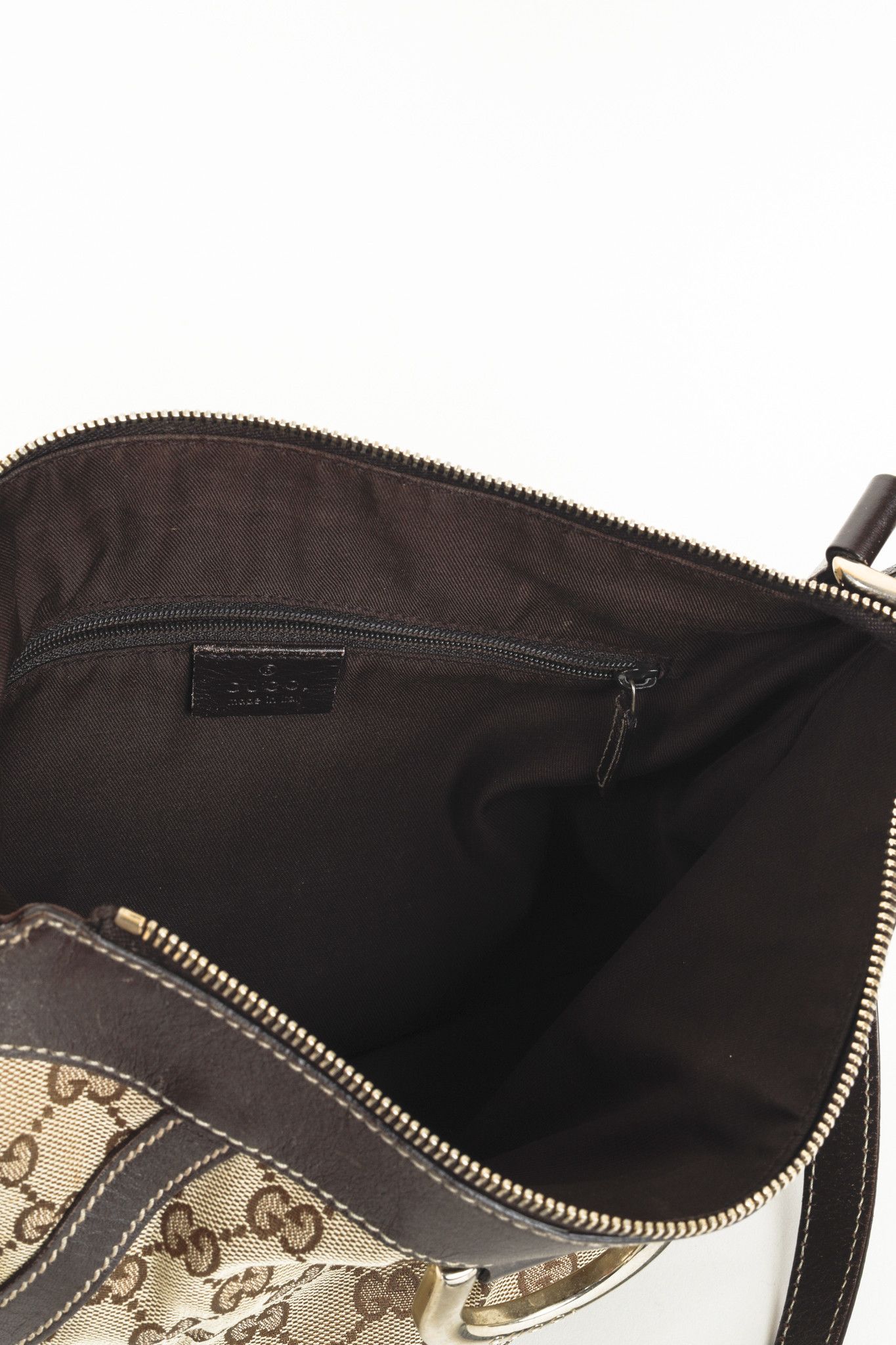 Gucci Gucci Vintage Brown D-Ring Monogram Fabric Crossbody Bag Size ONE SIZE - 13 Thumbnail