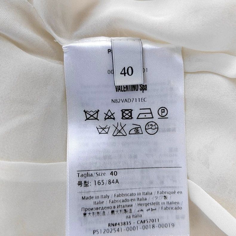 Valentino Valentino Off-white cotton dress with long sleeves Size S / US 4 / IT 40 - 4 Thumbnail