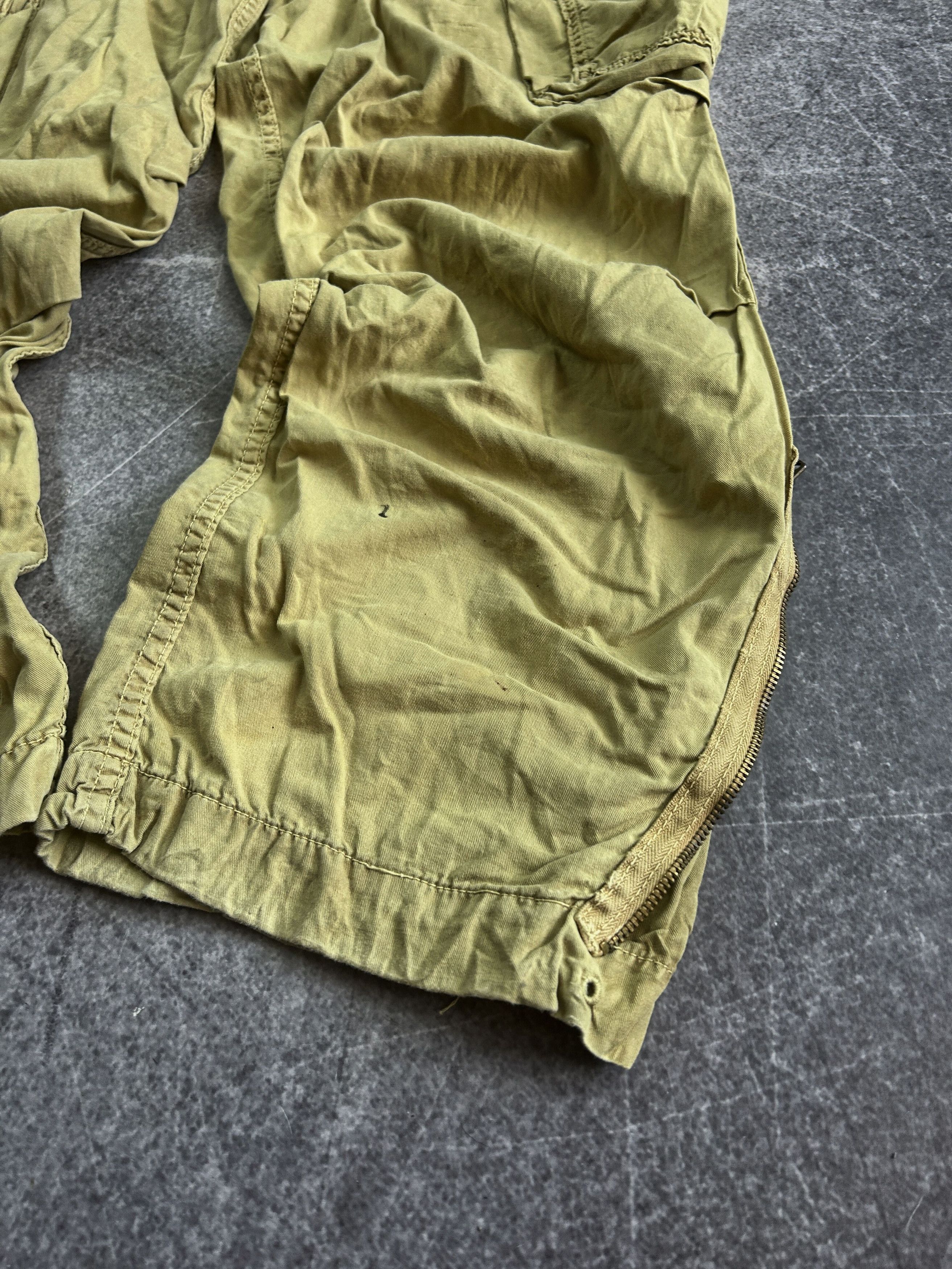 Japanese Brand Y2K Beige Cargo Pants Baggy Wide Leg Tactical Streetwear Fit Size US 32 / EU 48 - 7 Thumbnail