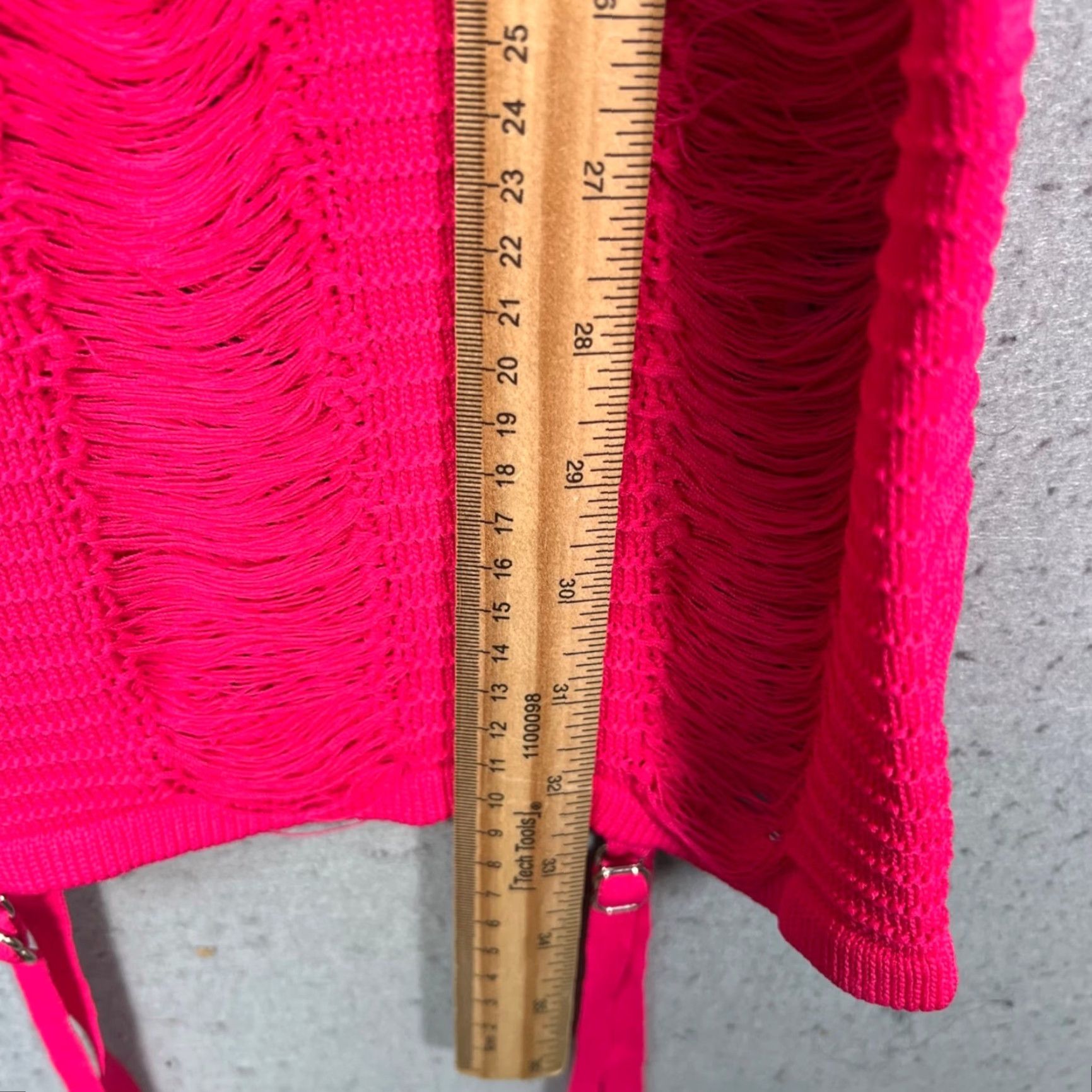Vintage Maniere De Voir Womens Small Pink Ruched Knit Mini Dress Straps Adjustable Sleeveless Short Dress 90s? Size S / US 4 / IT 40 - 6 Thumbnail
